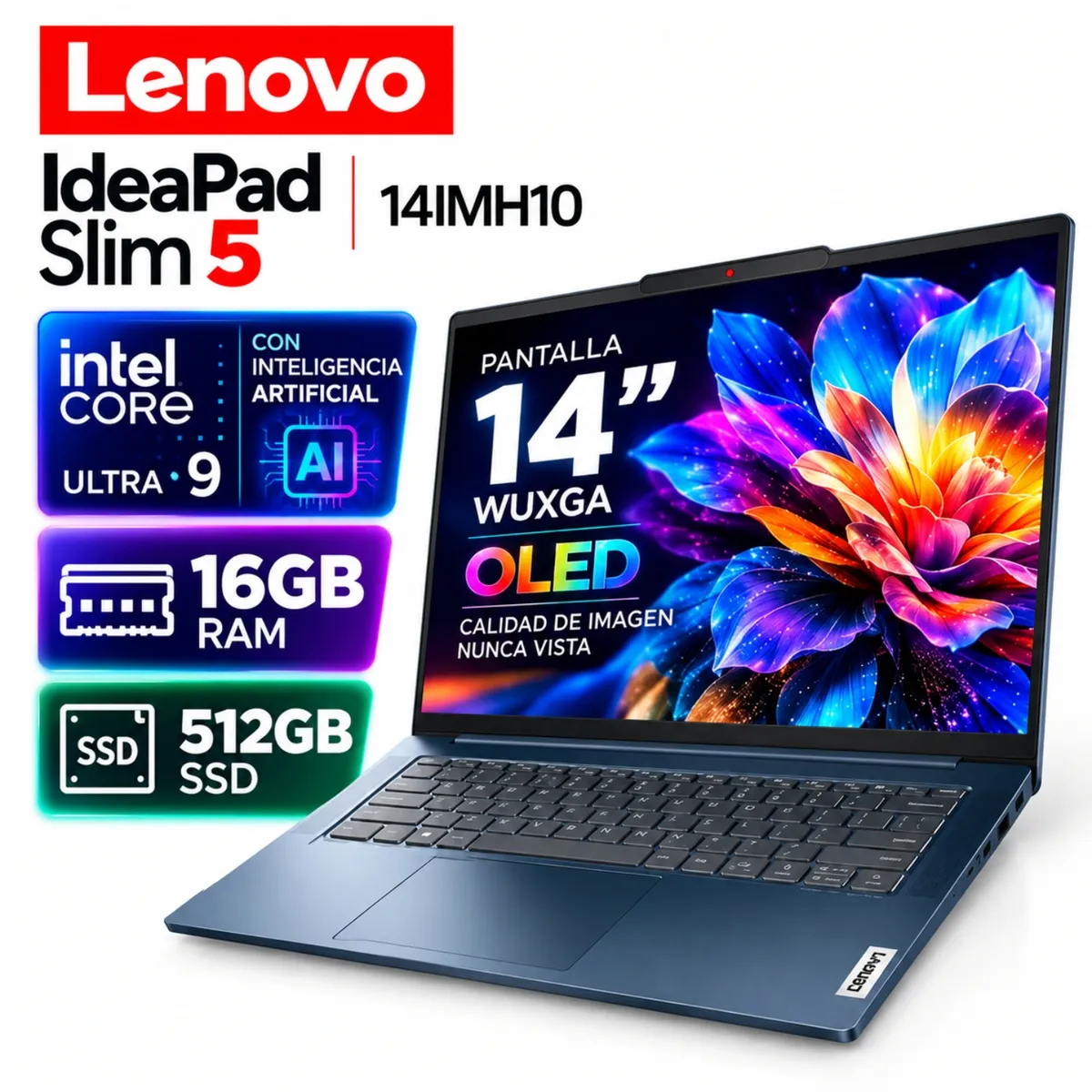 LENOVO - Lenovo IdeaPad Slim 5 14IMH10 , Core Ultra 9-185H, 16GB RAM, 512GB SSD, 14″ WUXGA OLED, Intel Arc