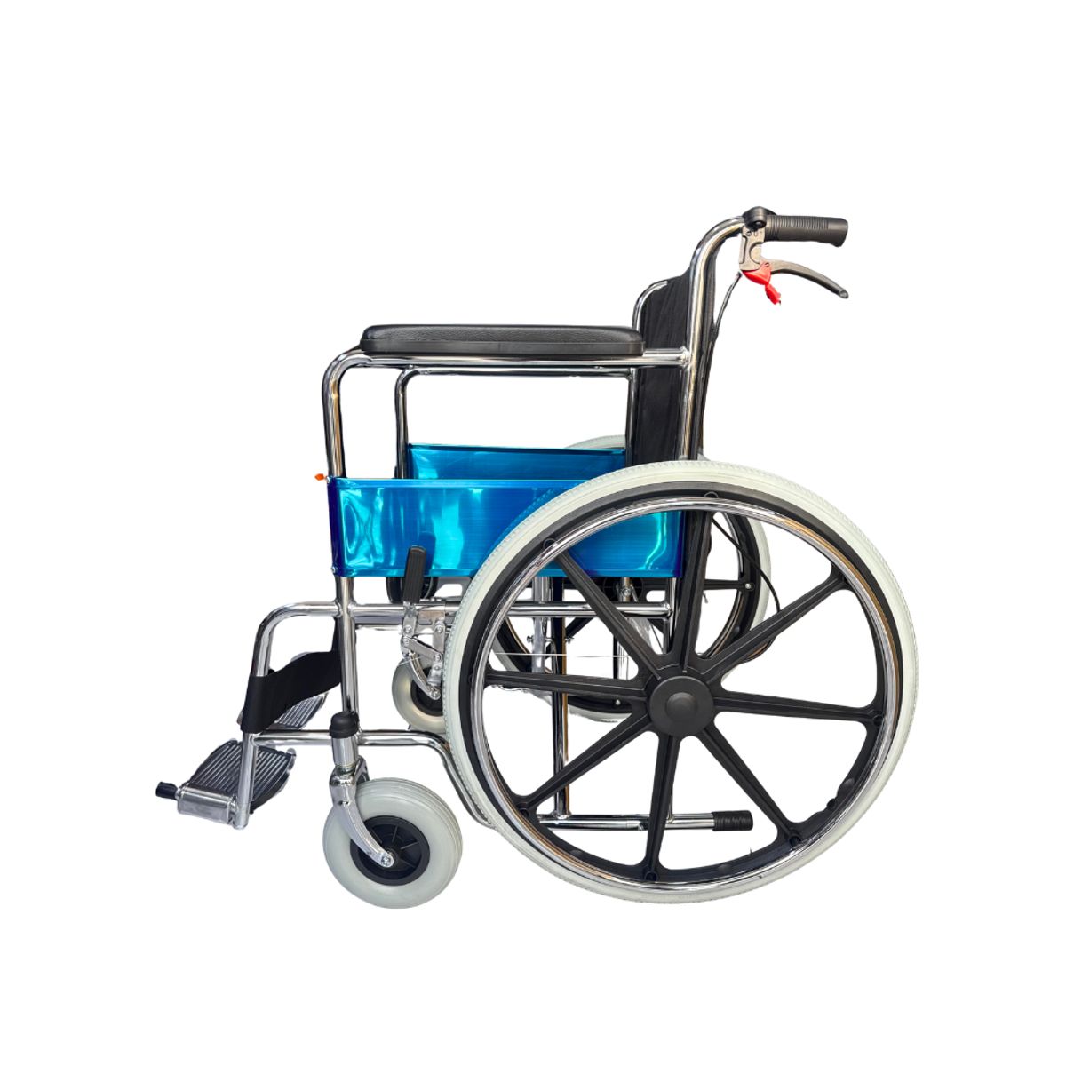 SALUX - SILLA DE RUEDAS ESTANDAR DE ACERO CROMADO