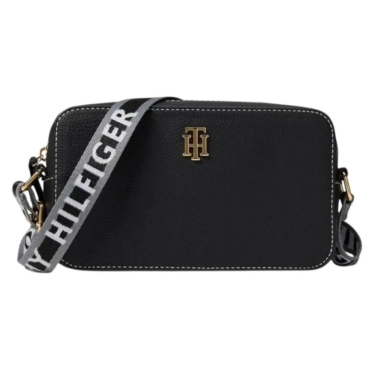 TOMMY HILFIGER - CARTERA CROSSBODY TOMMY HILFIGER NEGRO CORREA MONOGRAFIADA
