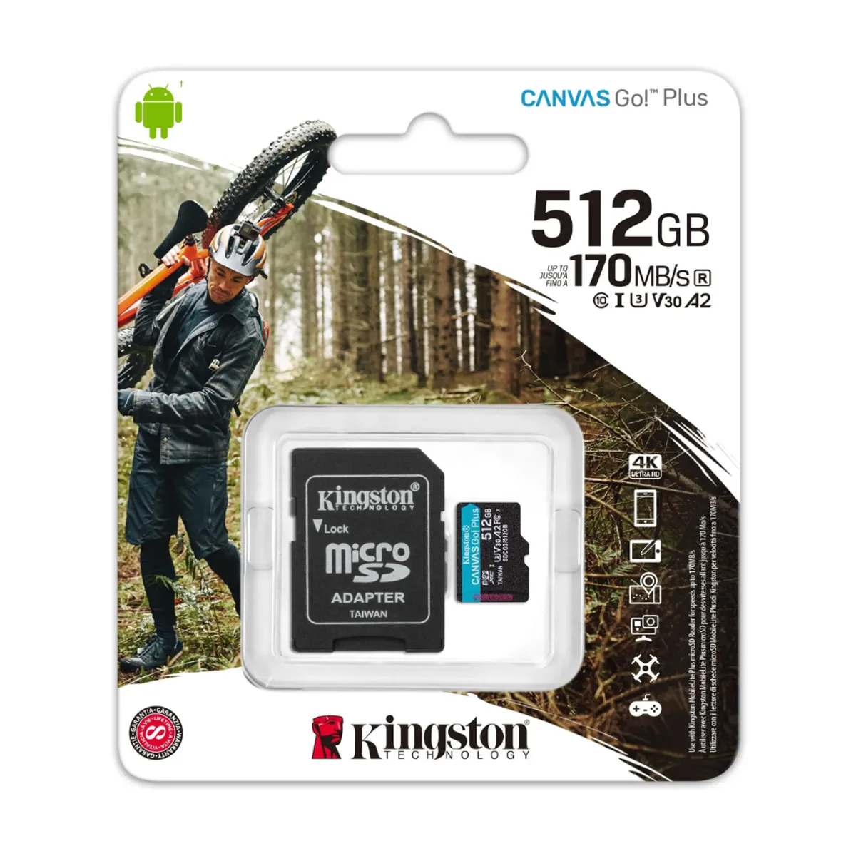 Microsdxc Kingston Canvas Go Plus Sdcg3 512 Gb 170 Mb/s, marca KINGSTON - Foto Principal