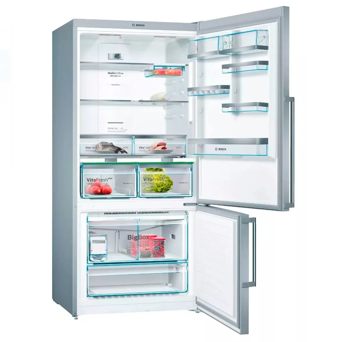 Bosch - Refrigeradora Bosch KGN86AI40B Bottom Freezer No Frost 619 Litros Acero Inoxidable