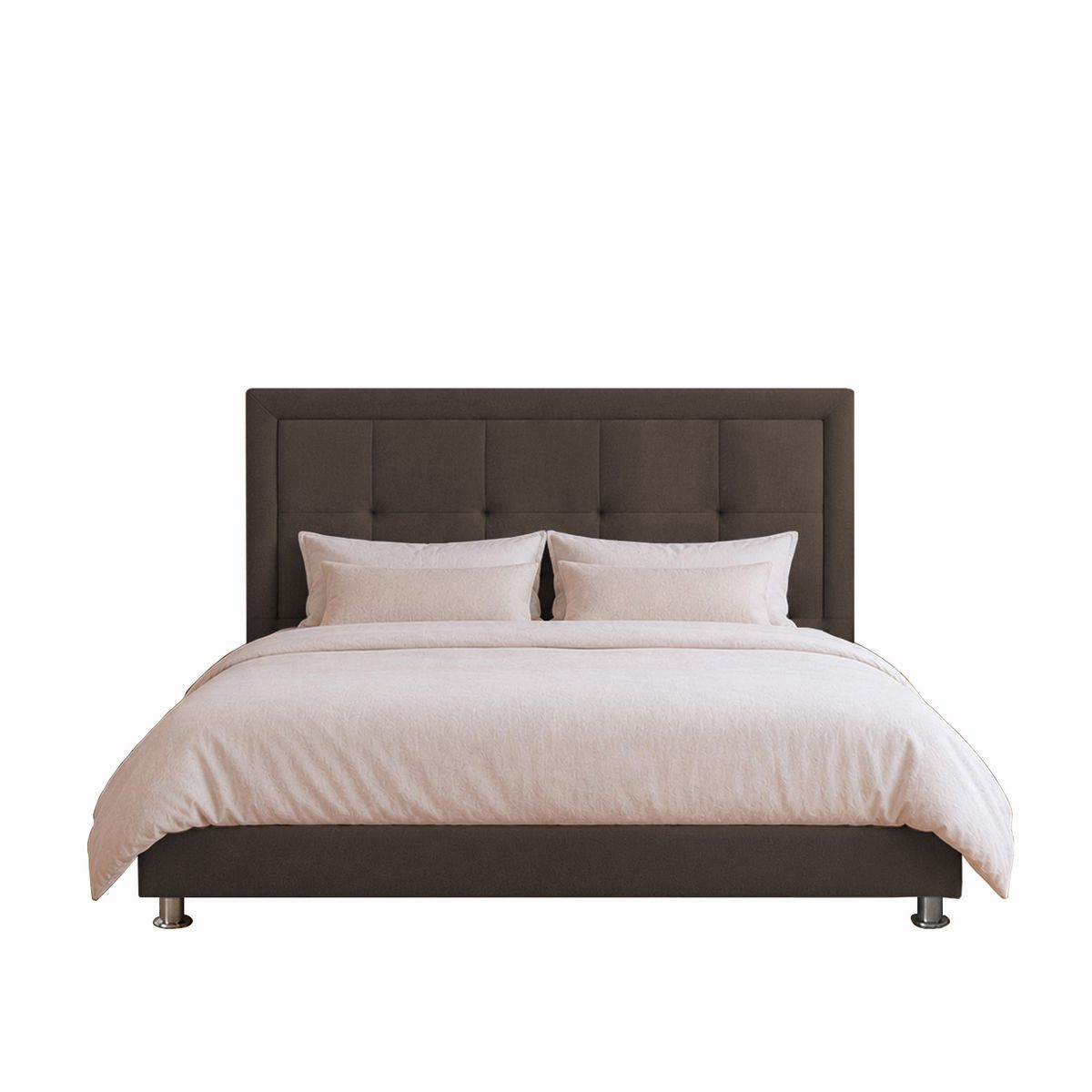 MUEBLES MACRUMO - Cama Tapizada Madrid - King - Marron
