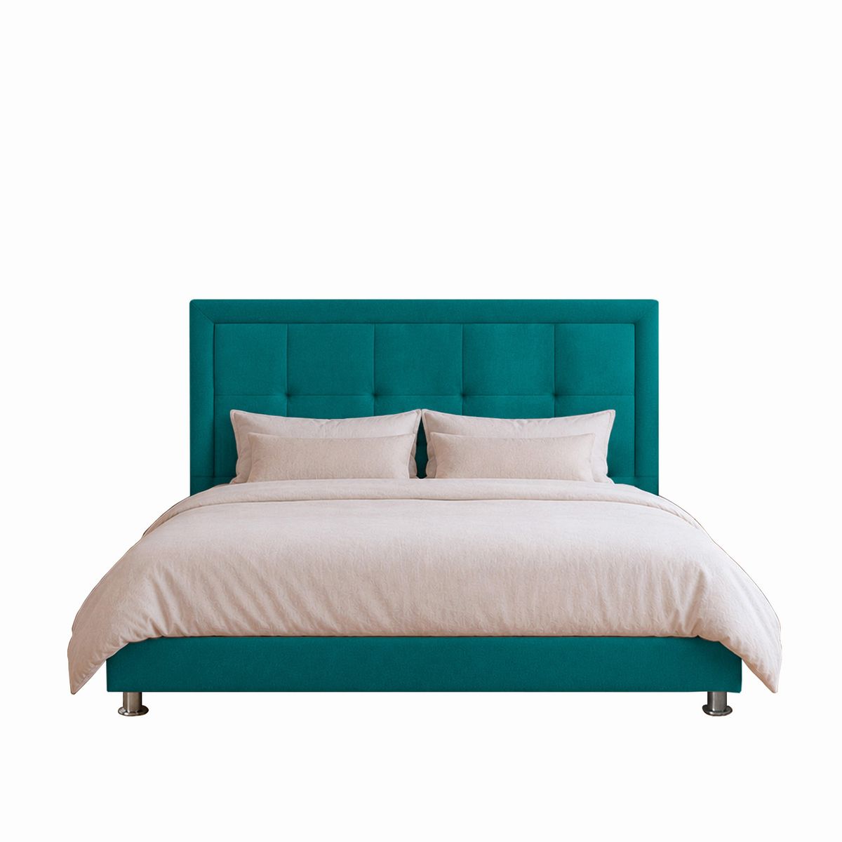 MUEBLES MACRUMO - Cama Tapizada Madrid - King - Turquesa