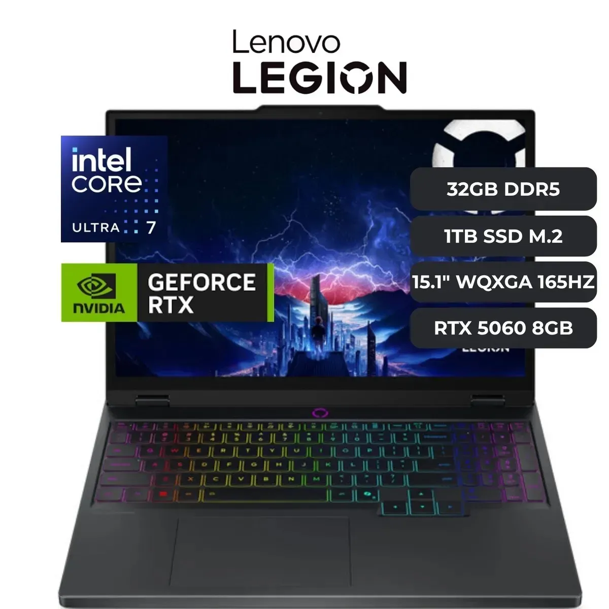 LENOVO - LENOVO LEGION 5 15IAX10 CORE ULTRA 7 255HX 32GB 1TB SSD 15.1 WQXGA  RTX 5060 8GB WIN 11