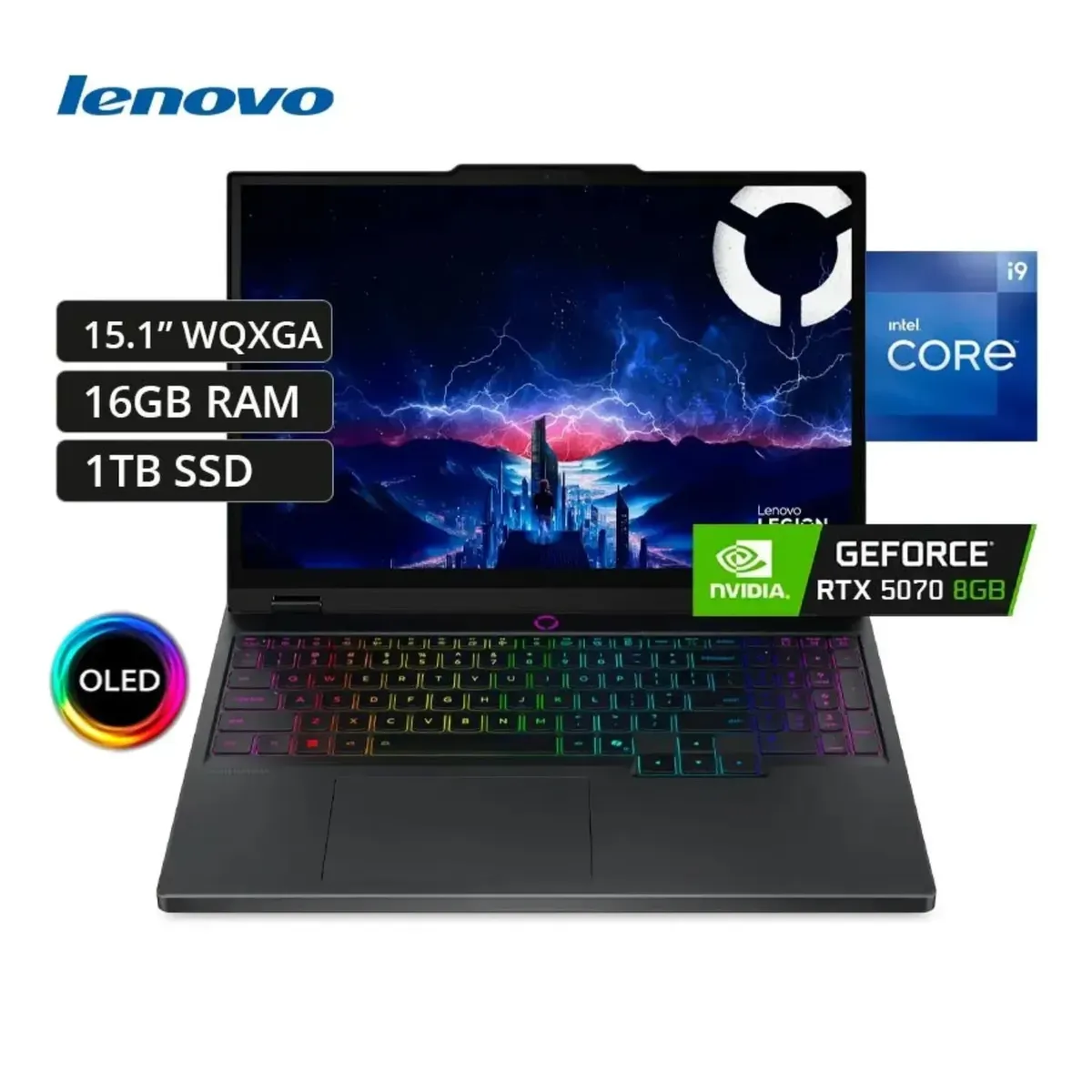 LENOVO - Lenovo Legion 5 15IRX10,Core i9-14900HX, 16GB RAM, 1TB SSD, RTX 5070 8GB, 15.1″ WQXGA OLED, WIN11.