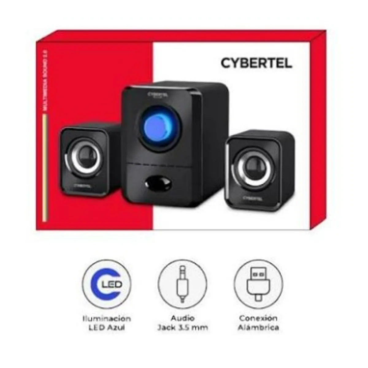 XERACOM - Parlante para PC Led Azul Negro Cybertel