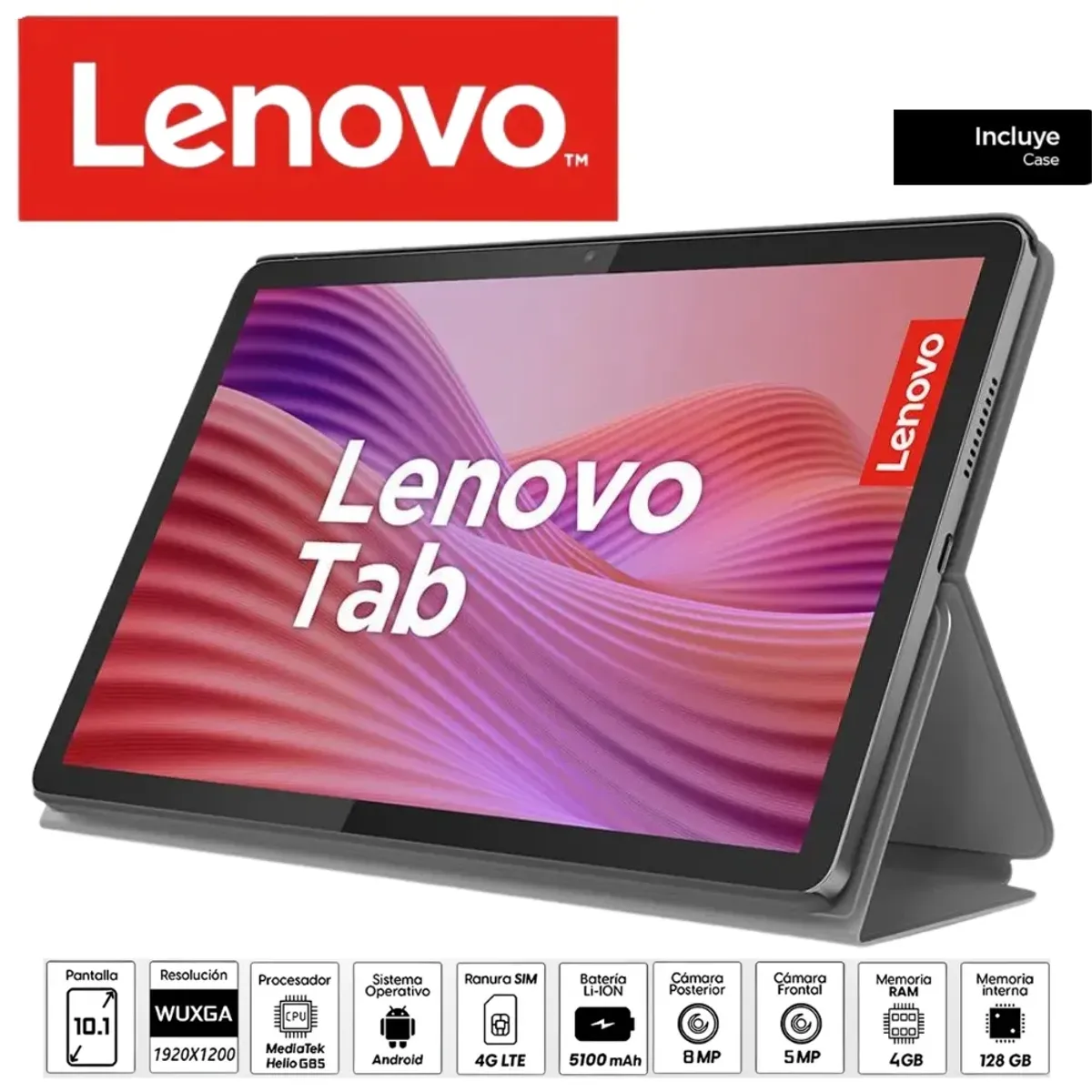 LENOVO - TABLET LENOVO 10.1 RAM 4GB SSD 128GB CON CHIP + FOLIO CASE MOD TB311XU