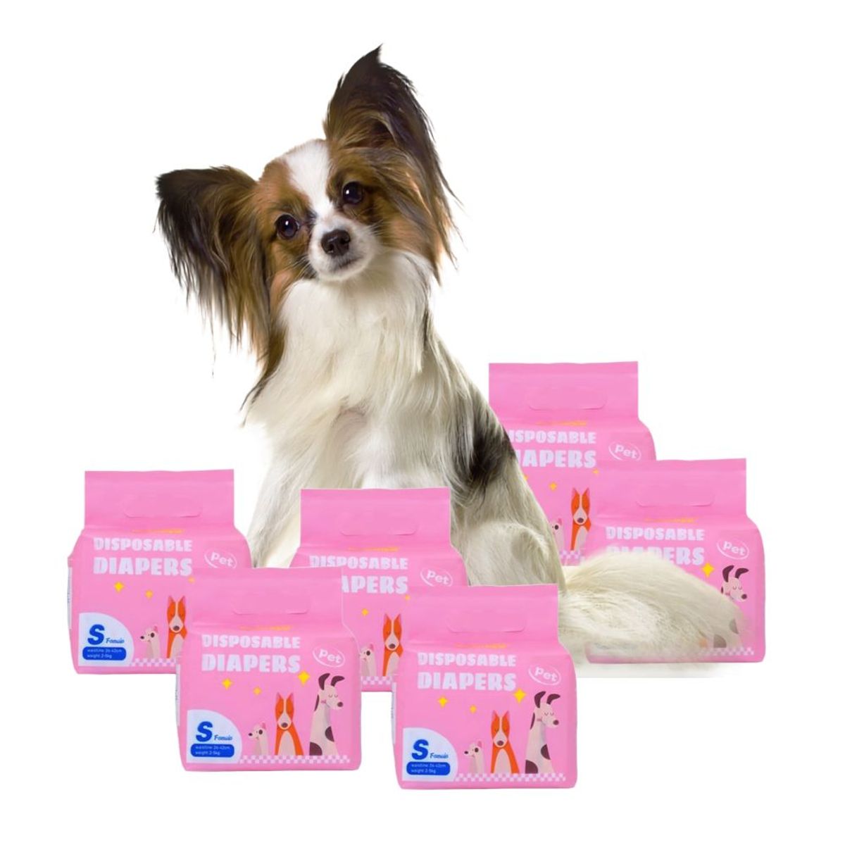 SIXPACK 06 Pañales Desechables para Mascotas Hembra S, marca GENERICO - Foto Principal