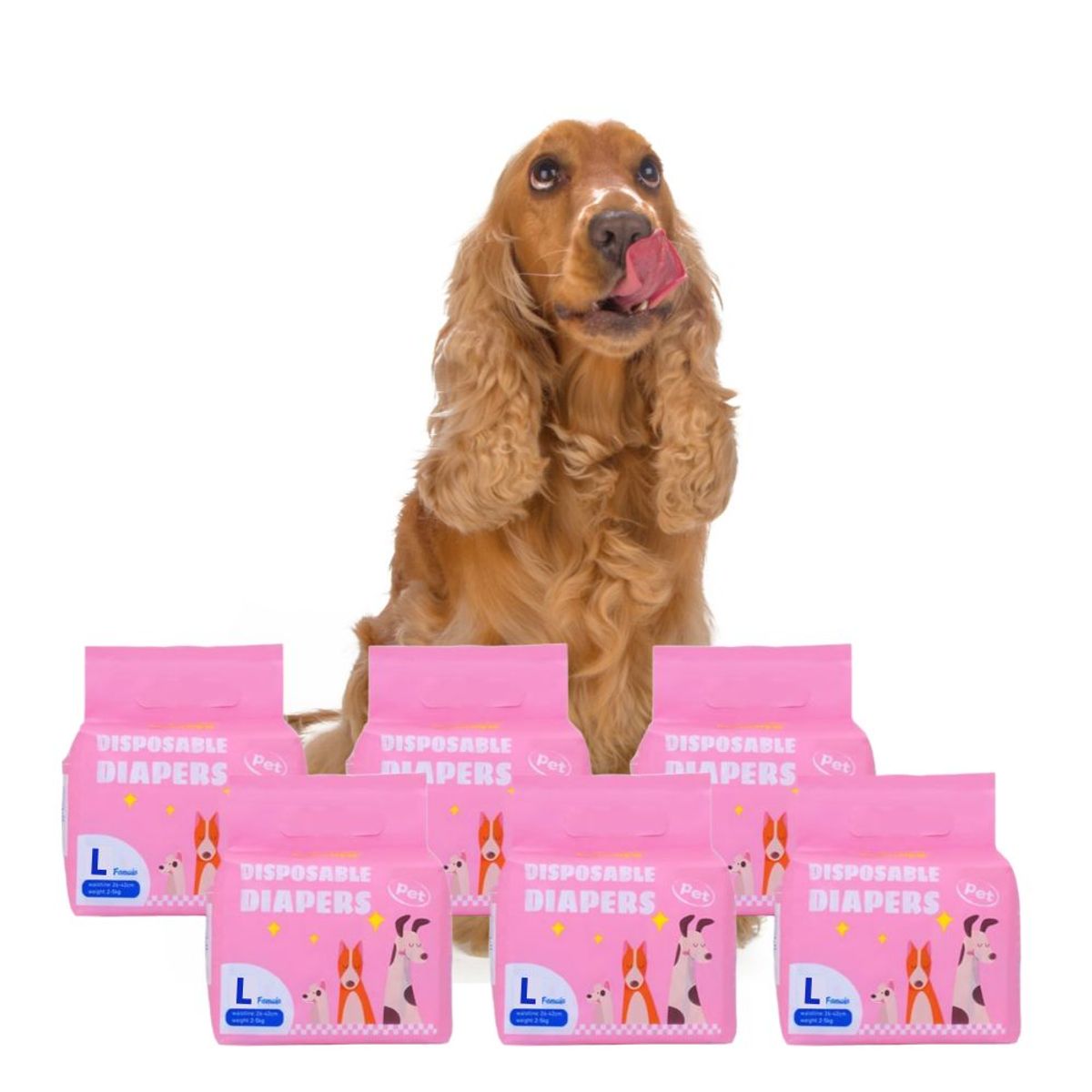 SIXPACK 06 Pañales Desechables para Mascotas Hembra L, marca GENERICO - Foto Principal