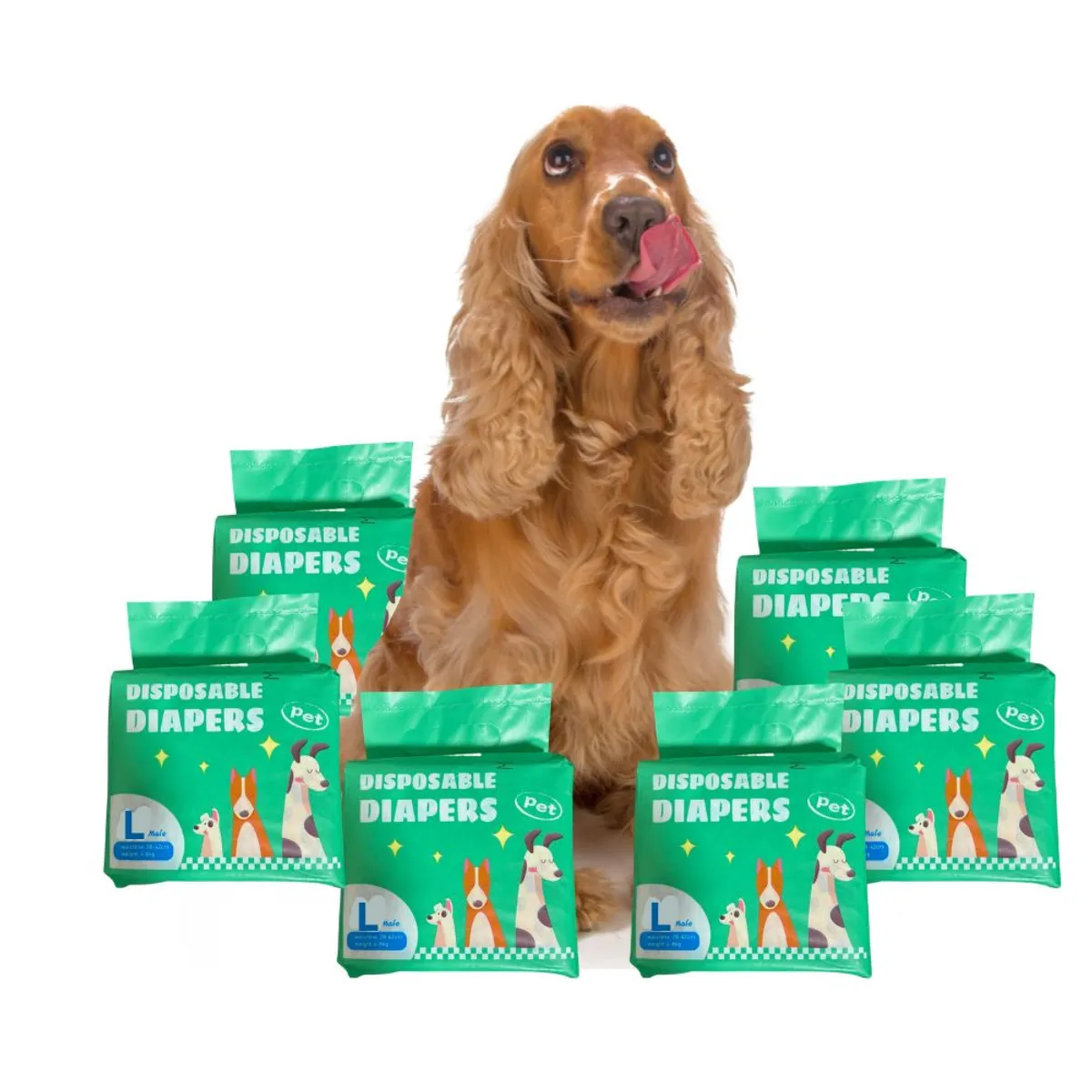 SIXPACK 06 Pañales Desechables para Mascotas Macho L, marca GENERICO - Foto Principal