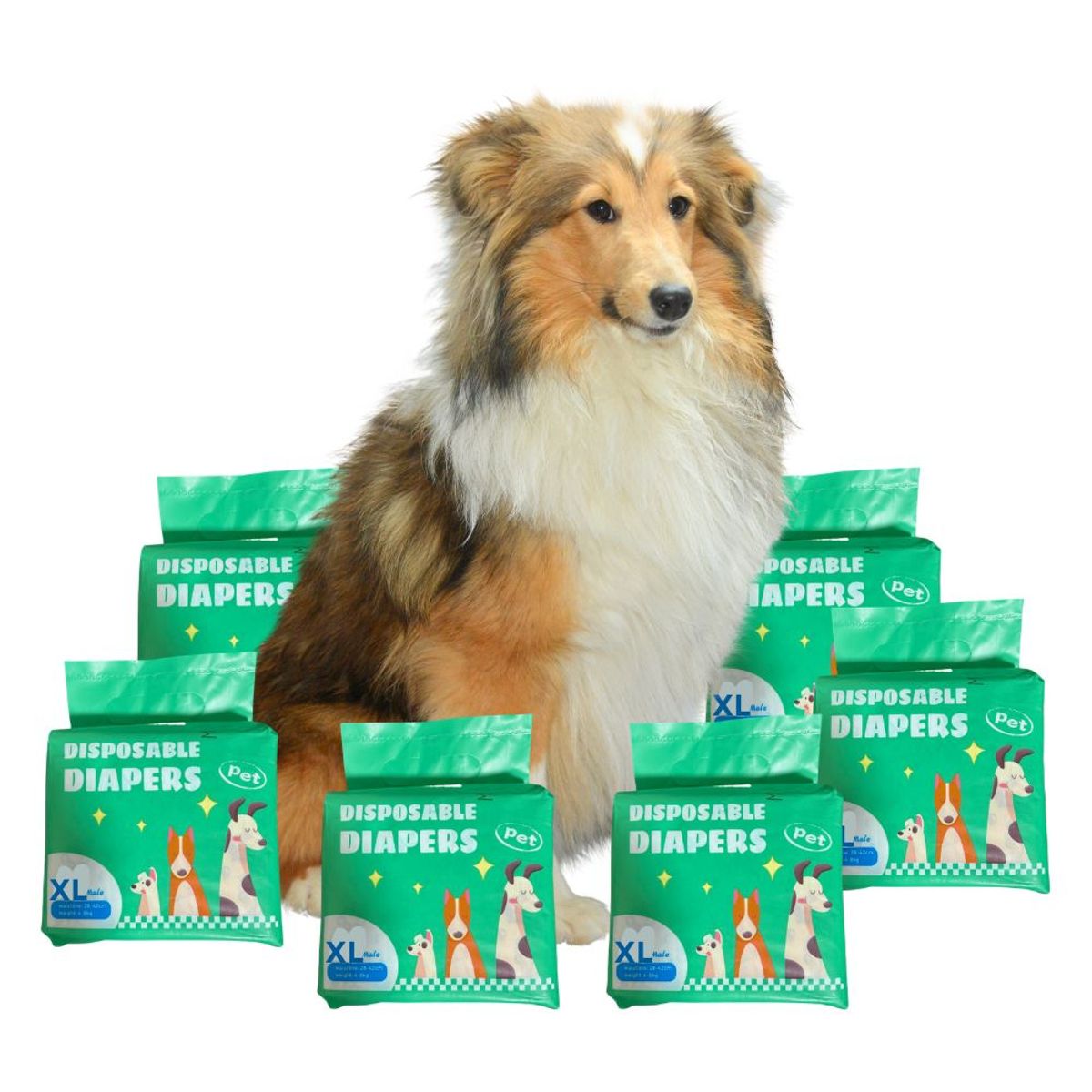SIXPACK 06 Pañales Desechables para Mascotas Macho XL, marca GENERICO - Foto Principal