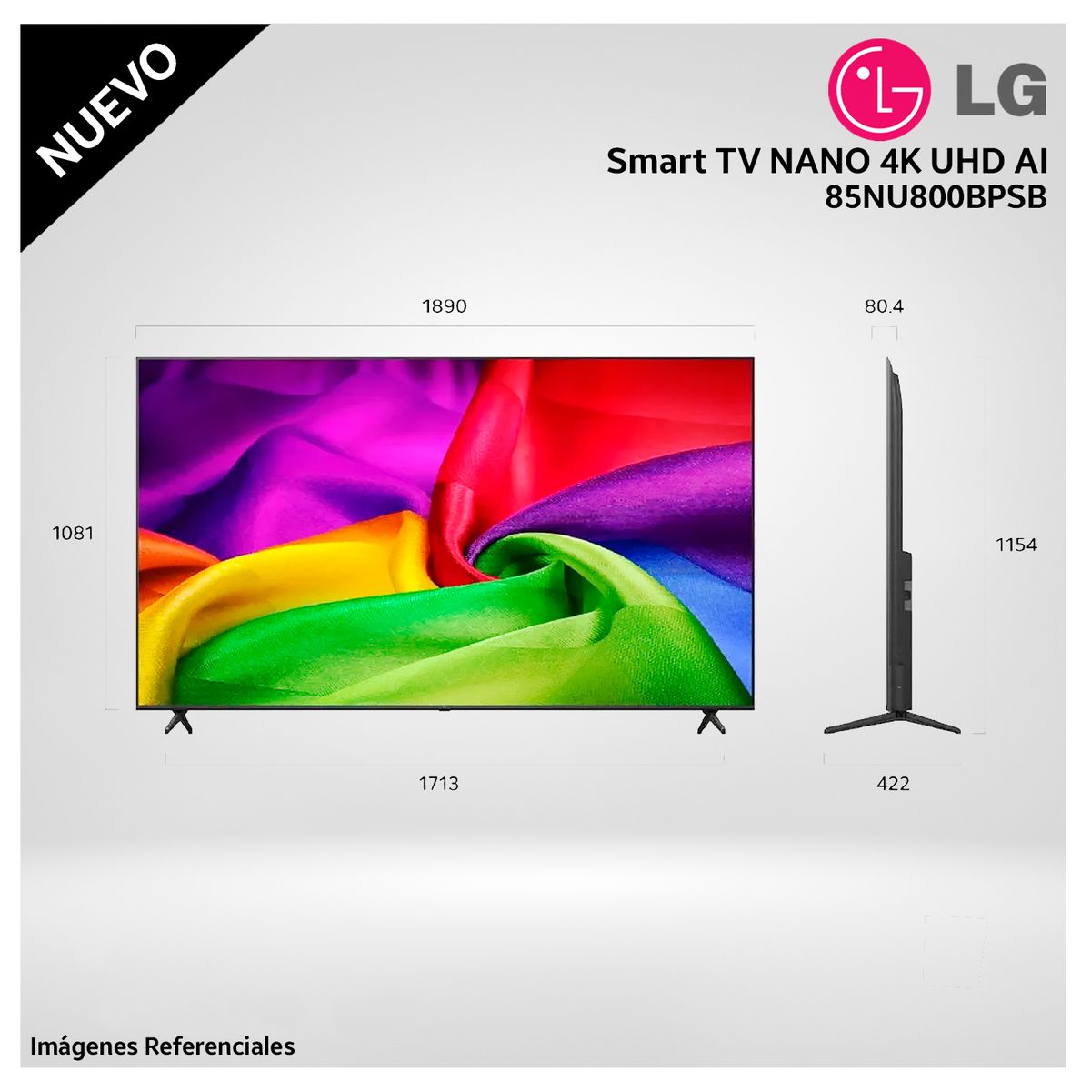 LG - Televisor LG 85 NANO 85NU800BPSB 4K UHD AI Smart TV 2026 - Modelo nuevo + soundbar LG
