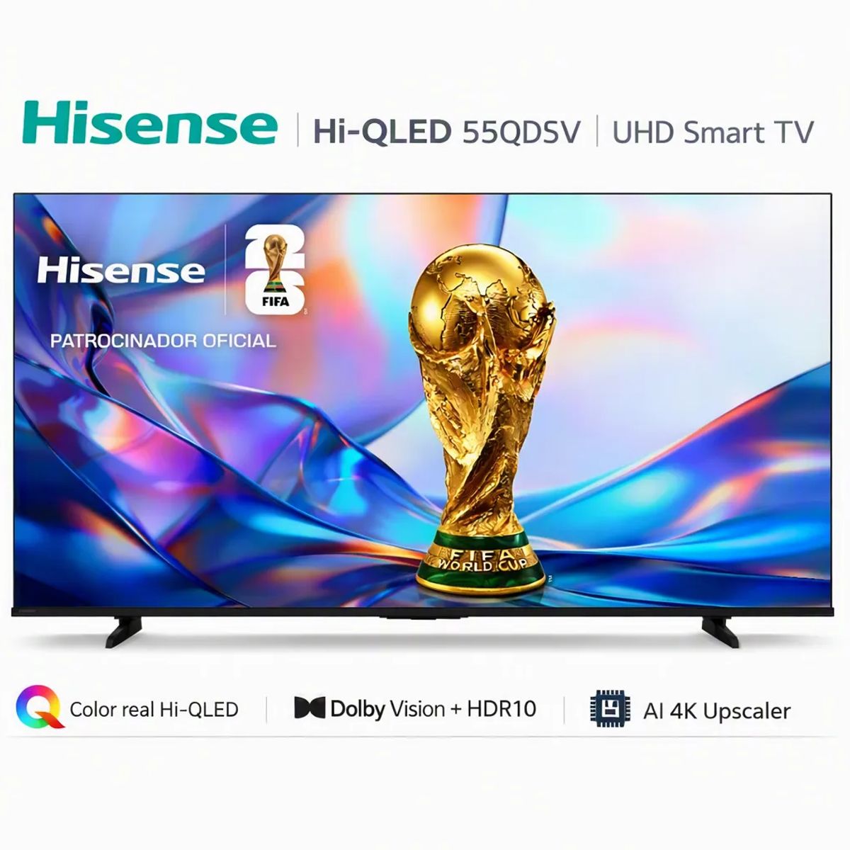 Hisense - Televisor Hisense 55 pulgadas HI - QLED 4K UHD VIDDA 55QD5SV + Antena Digital + Rack Fijo Gratis