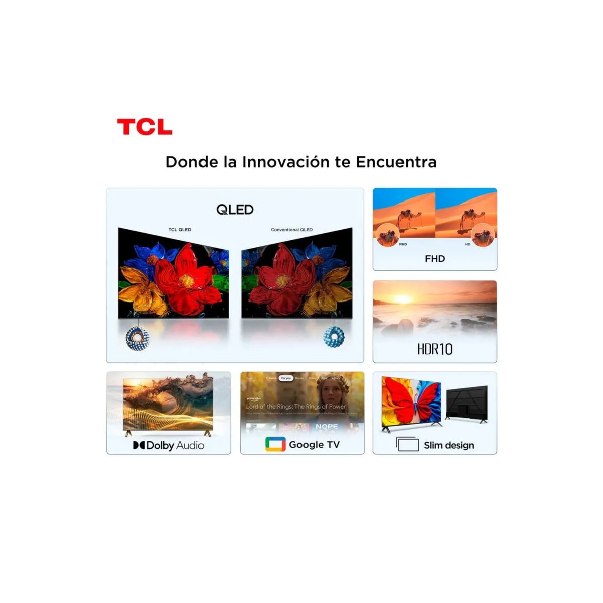 Televisor TCL 43 Pulgadas FHD QLED Google TV Smart TV 43S5K, marca TCL - Foto 2