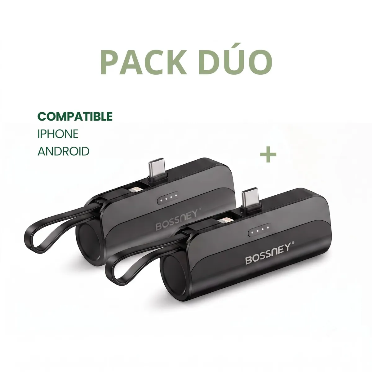 GENERICO - PACK X2 POWERBANK 6000mAh BOSSNEY