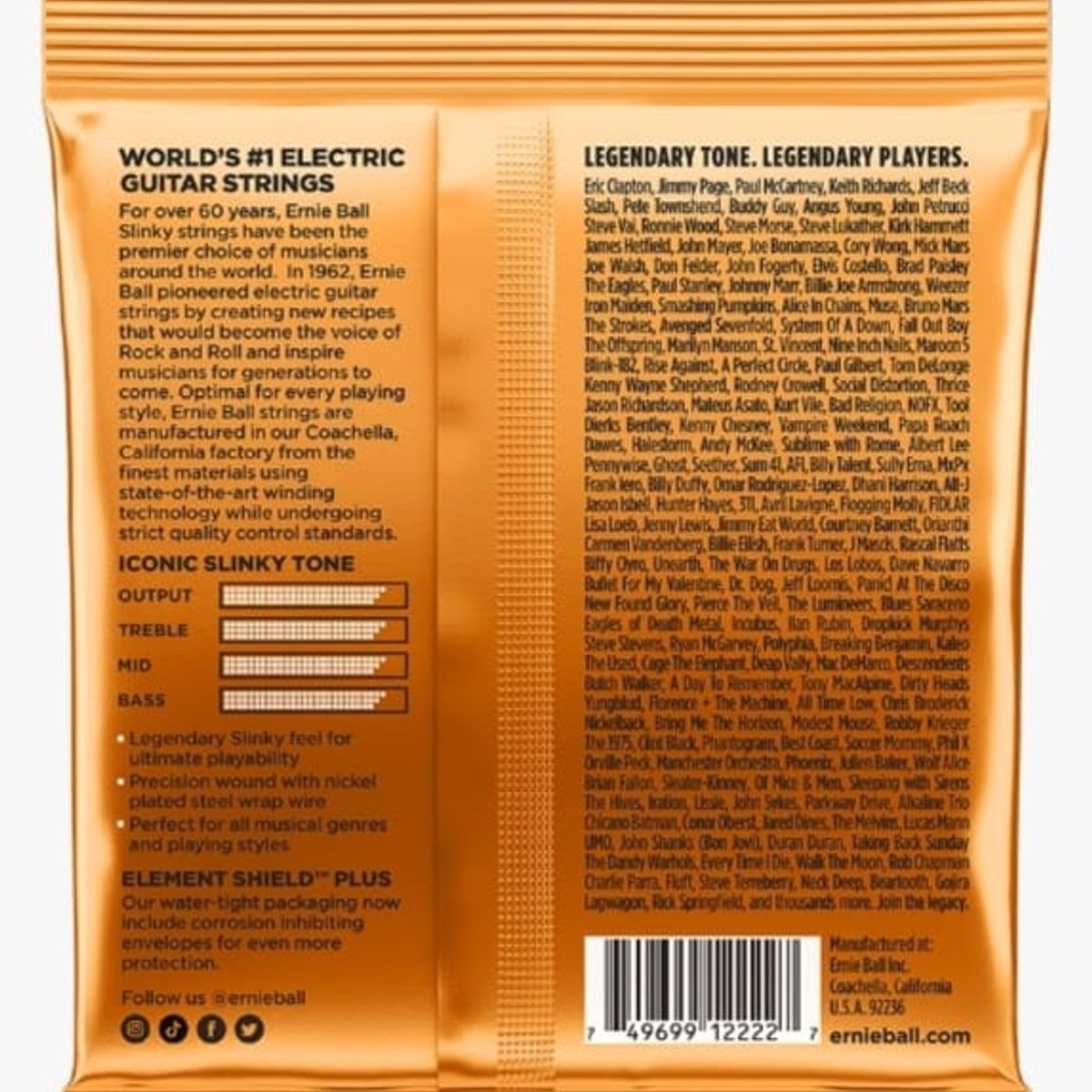 ERNIE BALL - CUERDAS PARA GUITARRA ELECTRICA