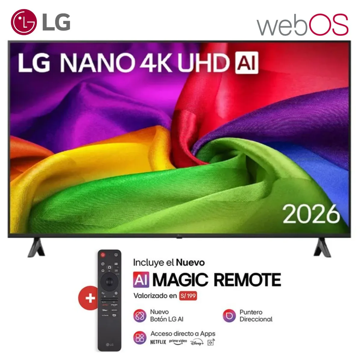LG - Televisor Smart TV LG 55'' NANO UHD 4K WebOS 55NU800BPSB 2026