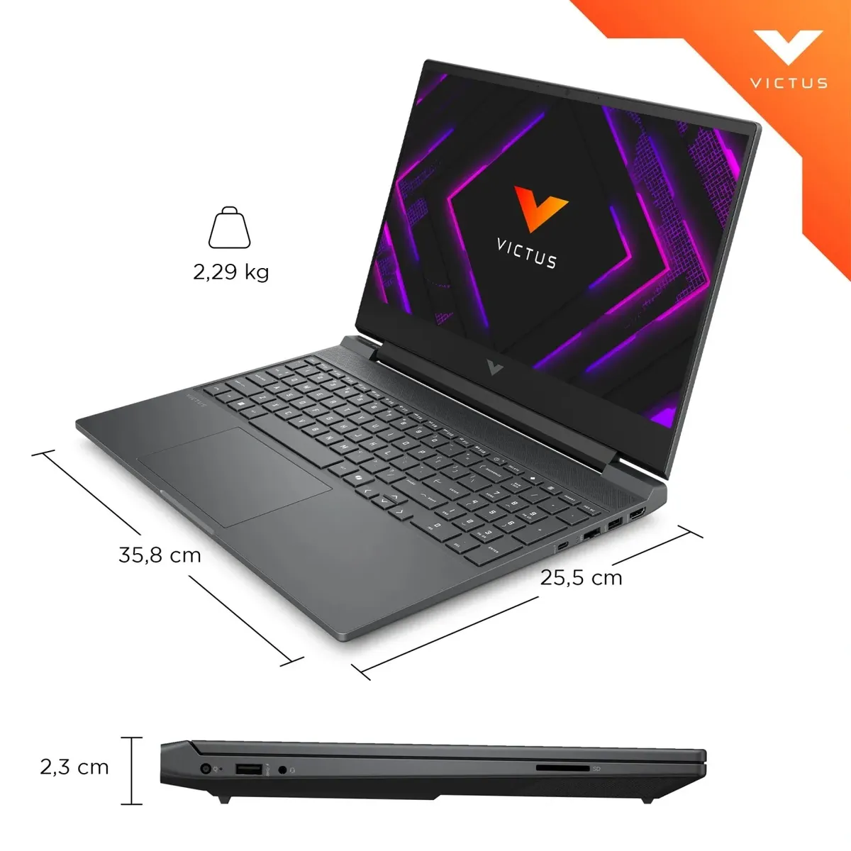 HP - HP Gaming Victus  Intel Core i5,13420H 8 GB RAM, NVIDIA GeForce RTX 3050-6GB, 512 GB SSD, 15.6" FHD 144 Hz + KID.