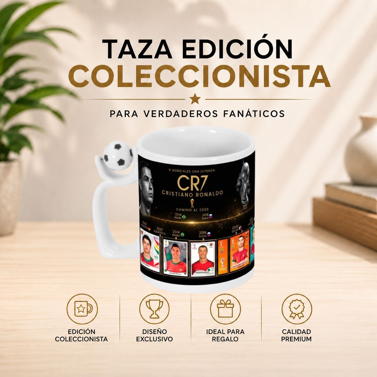 TAZA CRISTIANO RONALDO  - COPA MUNDIAL 2026 - EL BICHO, marca GENERICO - Foto 2