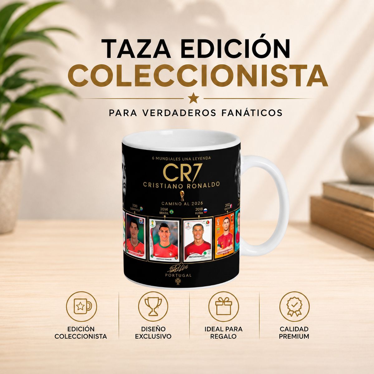TAZA CRISTIANO RONALDO  - COPA MUNDIAL 2026 - EL BICHO, marca GENERICO - Foto 2