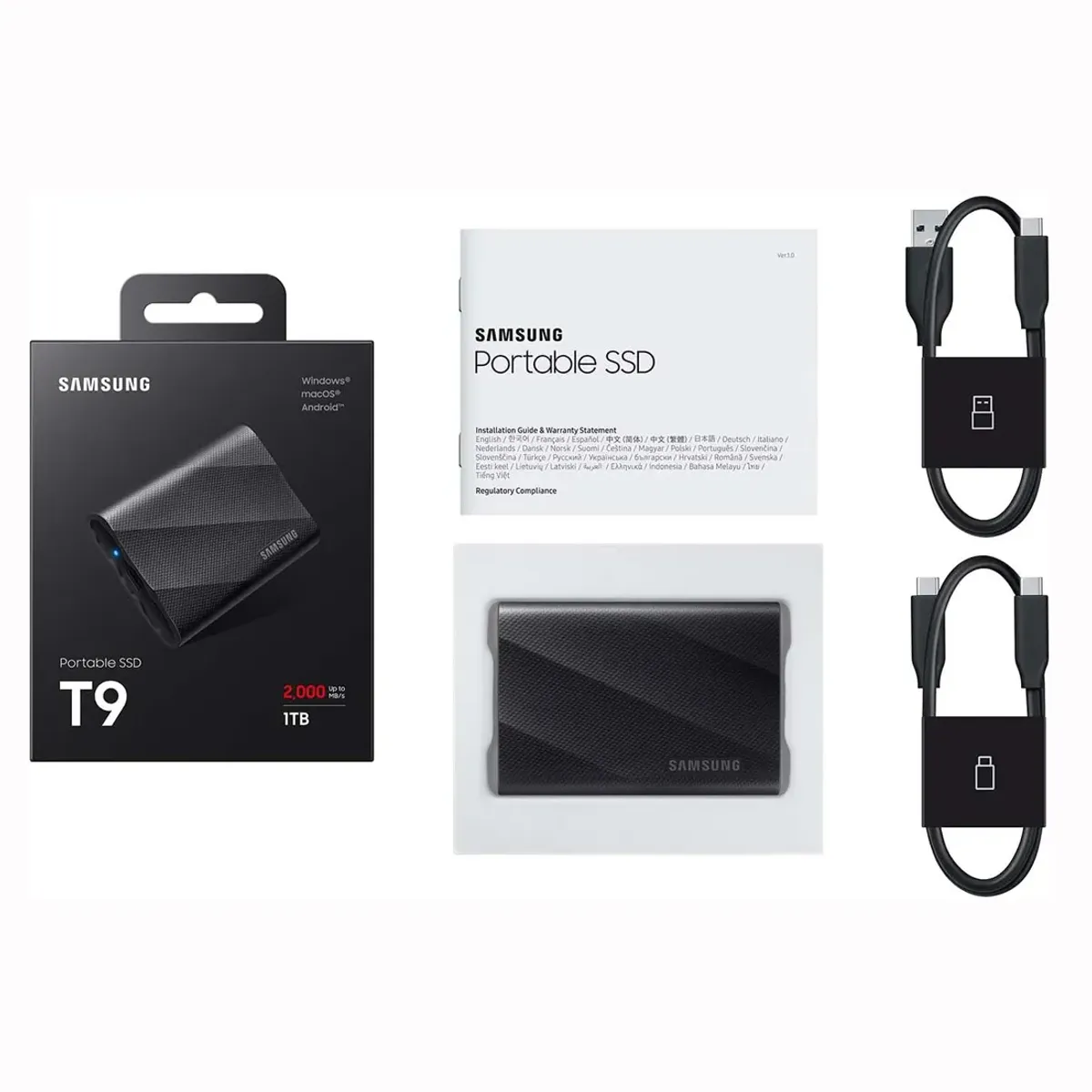 SAMSUNG - SSD Portatil Externo Samsung T9 1TB 2,000mb/s USB 3.2