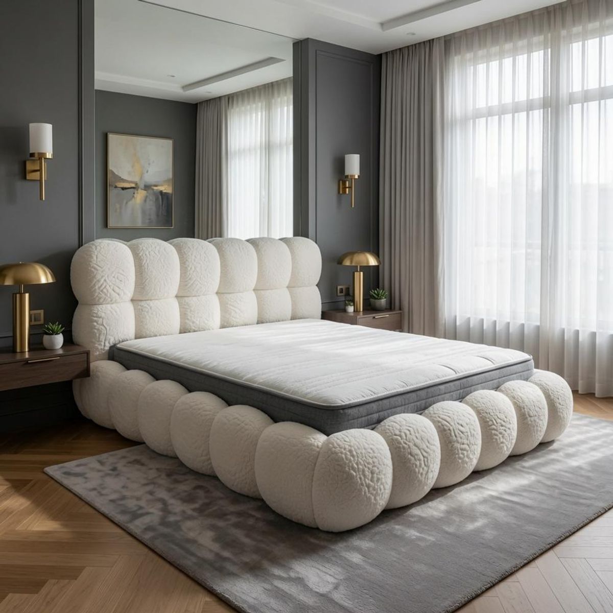 Cama Box Celine 2 Plazas Blanco Tarima + Cabecera TU MESITA, marca TU MESITA - Foto Principal