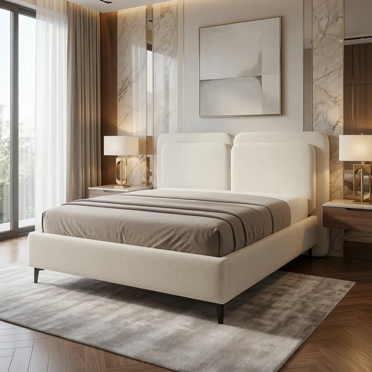 Cama Box Liora 2 Plazas Blanco Tarima + Cabecera TU MESITA, marca TU MESITA - Foto Principal
