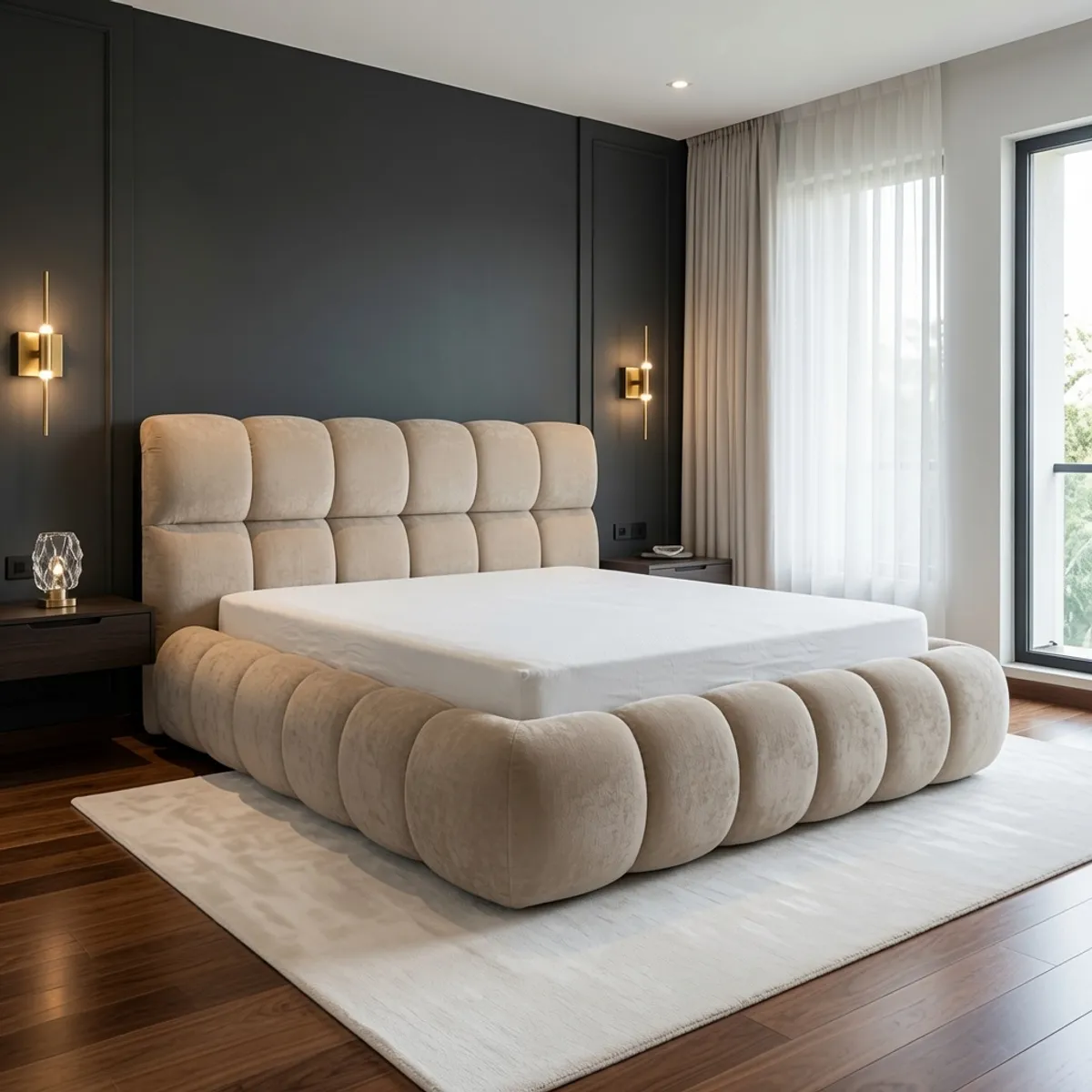 Cama Box Verona 2 Plazas Beige Tarima + Cabecera TU MESITA, marca TU MESITA - Foto Principal