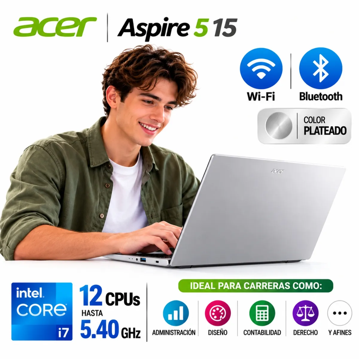 ACER - Acer Aspire Go 15 AG15-72P-74U2 Core 7-150U, 16GB RAM, 512GB SSD, 15.6″ FHD