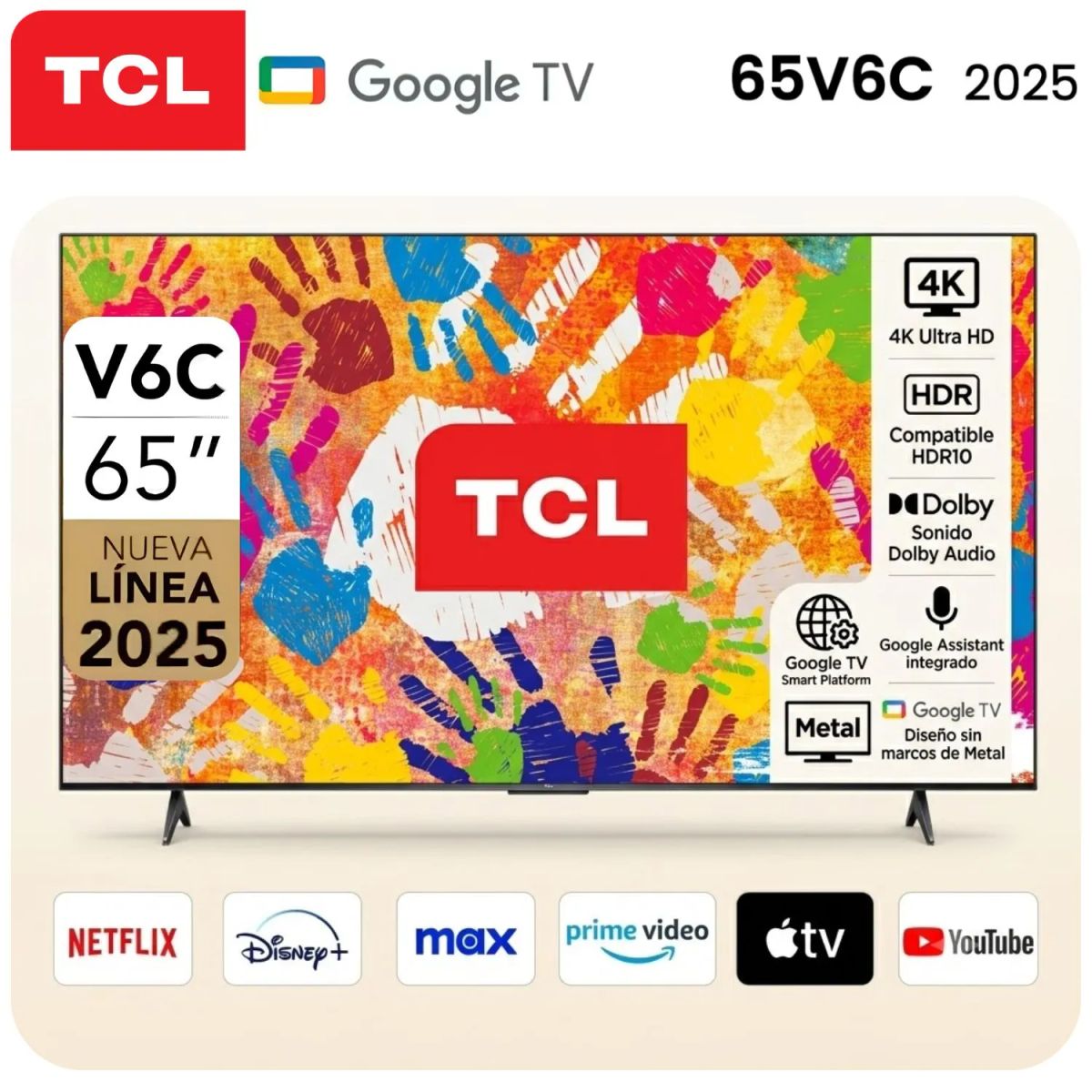 TCL - Televisor TCL LED 65 UHD 4K Smart TV 65V6C