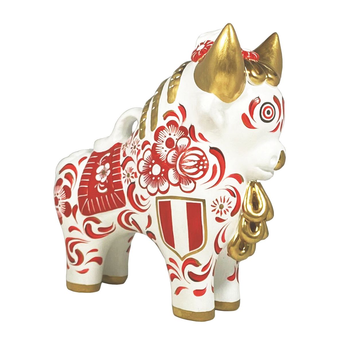 PISKA - Torito de Pucará Blanquirrojo - 20 cm - Arriba Perú