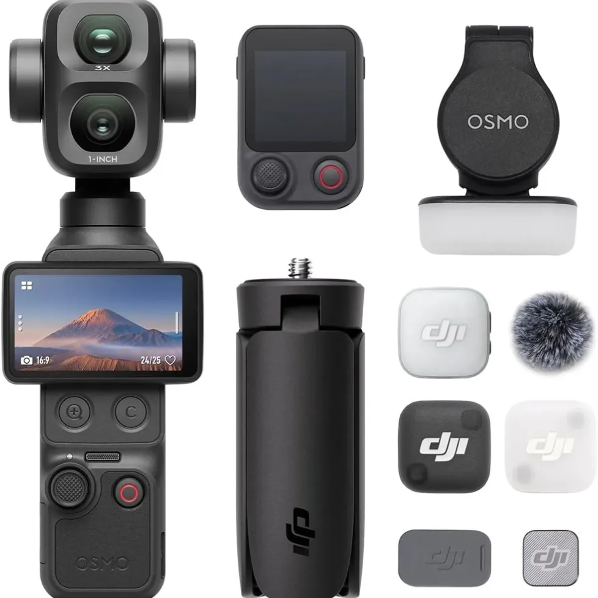 DJI - DJI Osmo Pocket 4P Cámara de acción Vlog Combo Negro