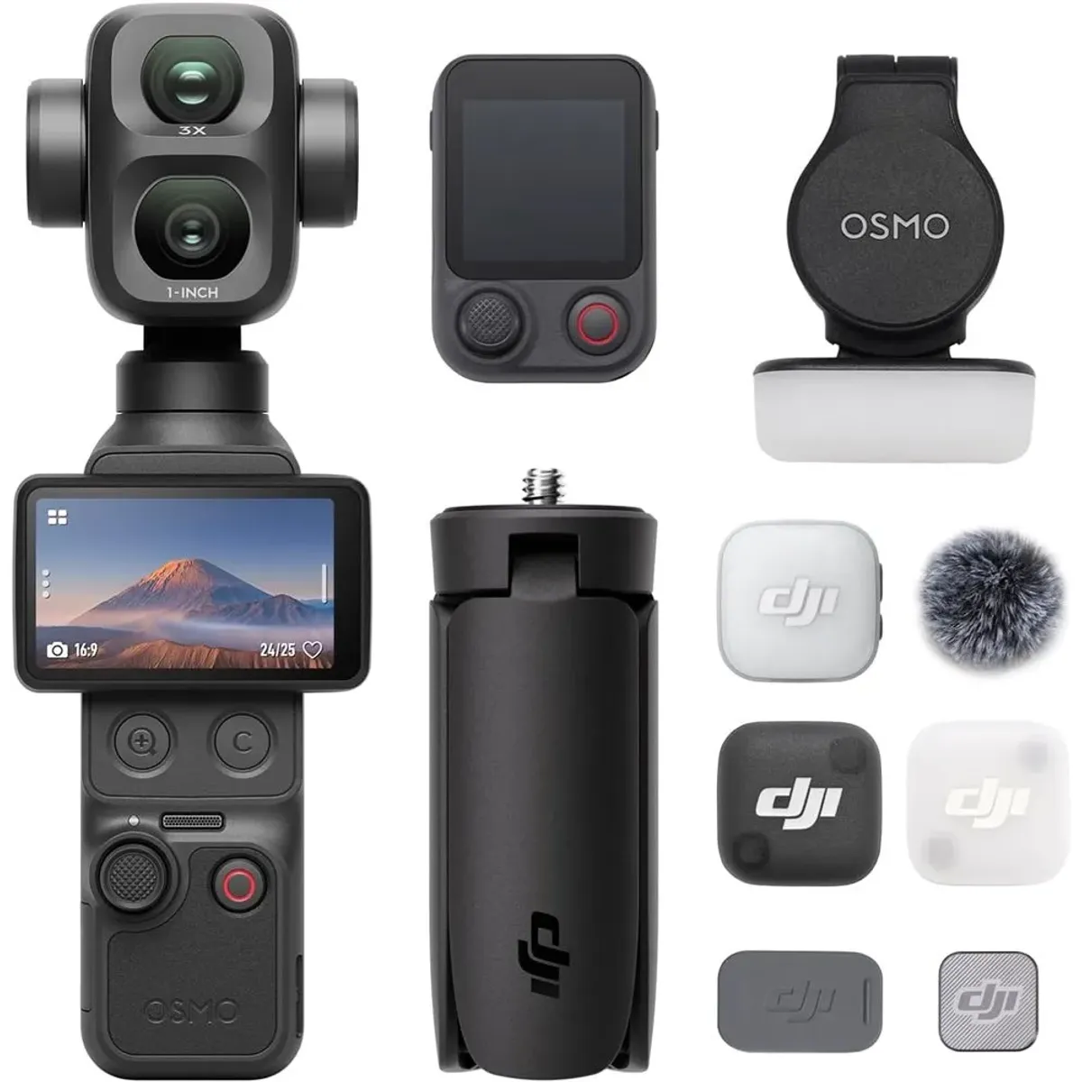 DJI - DJI Osmo Pocket 4P Cámara de acción Vlog Combo Negro