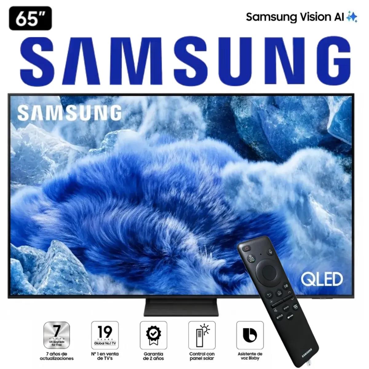 SAMSUNG - TELEVISOR SAMSUNG 65" QLED UHD 4K  SMART TV VISION AI MOD 65Q8F