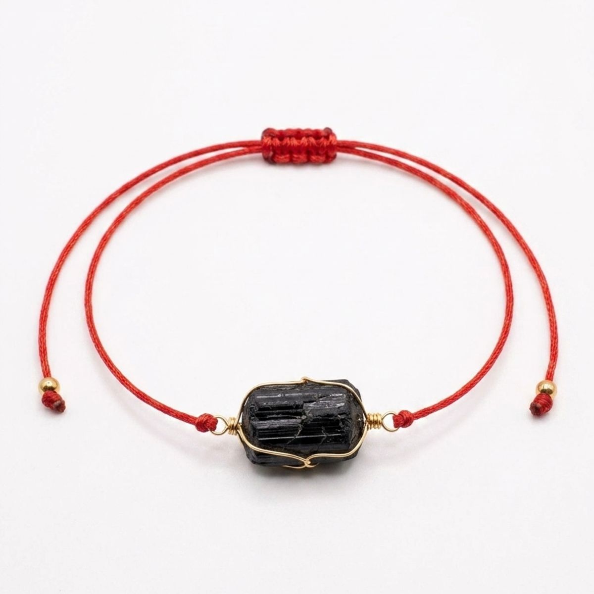 SM - Pulsera Turmalina Negra para la Protección - Hilo Rojo