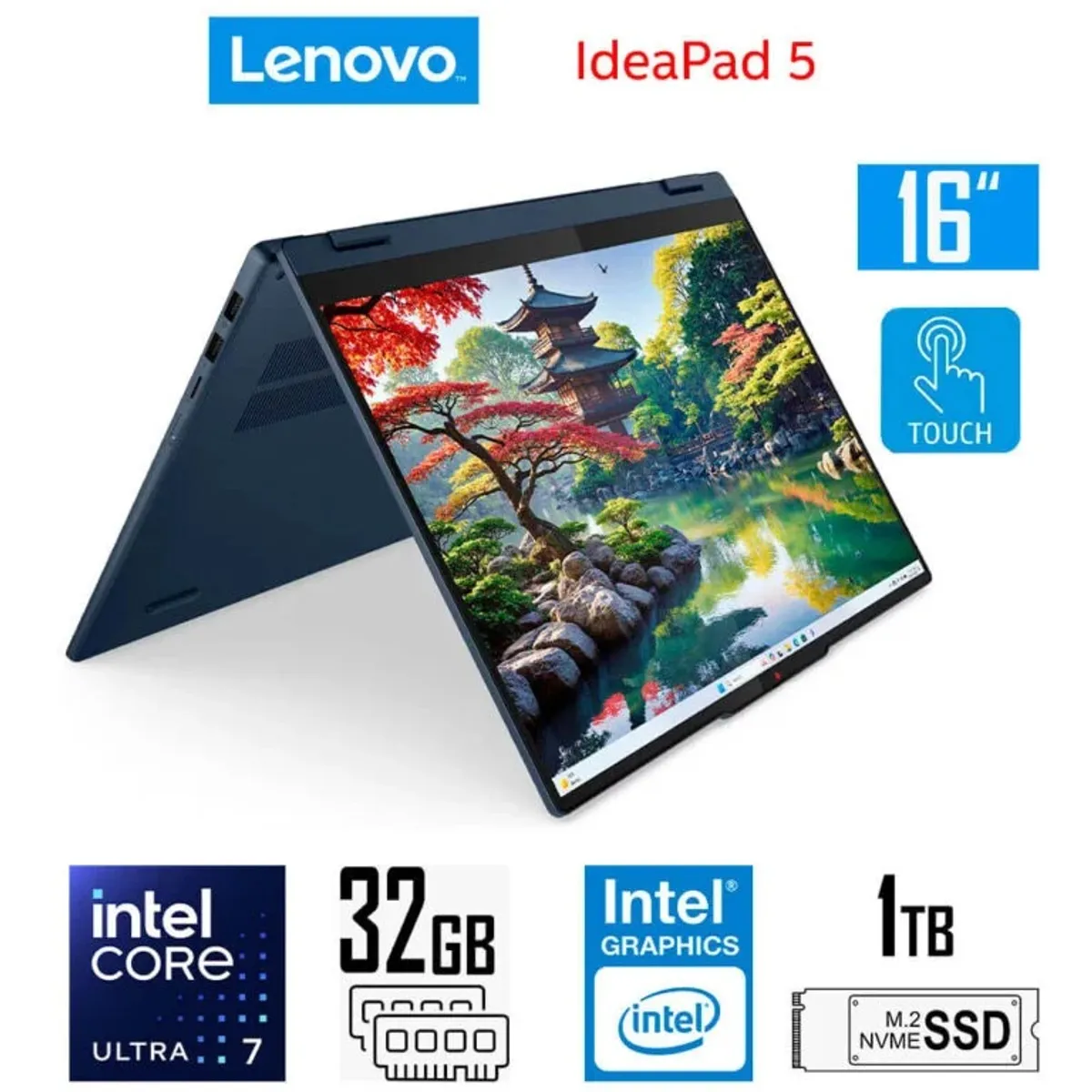 LENOVO - LENOVO IDEAPAD 5  2 EN 1- 16IAL10 CORE ULTRA 7 255U 32GB 1TB SSD 16'' x360  WUXGA WIN 11