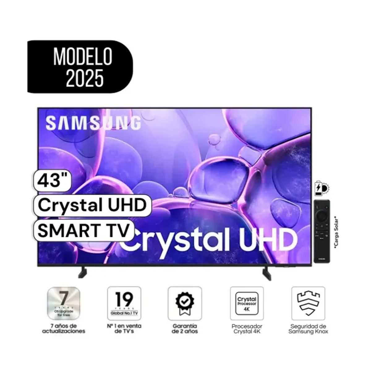 SAMSUNG - Televisor Samsung 43 Crystal UHD 4K Smart TV 43U8000F Modelo 2025