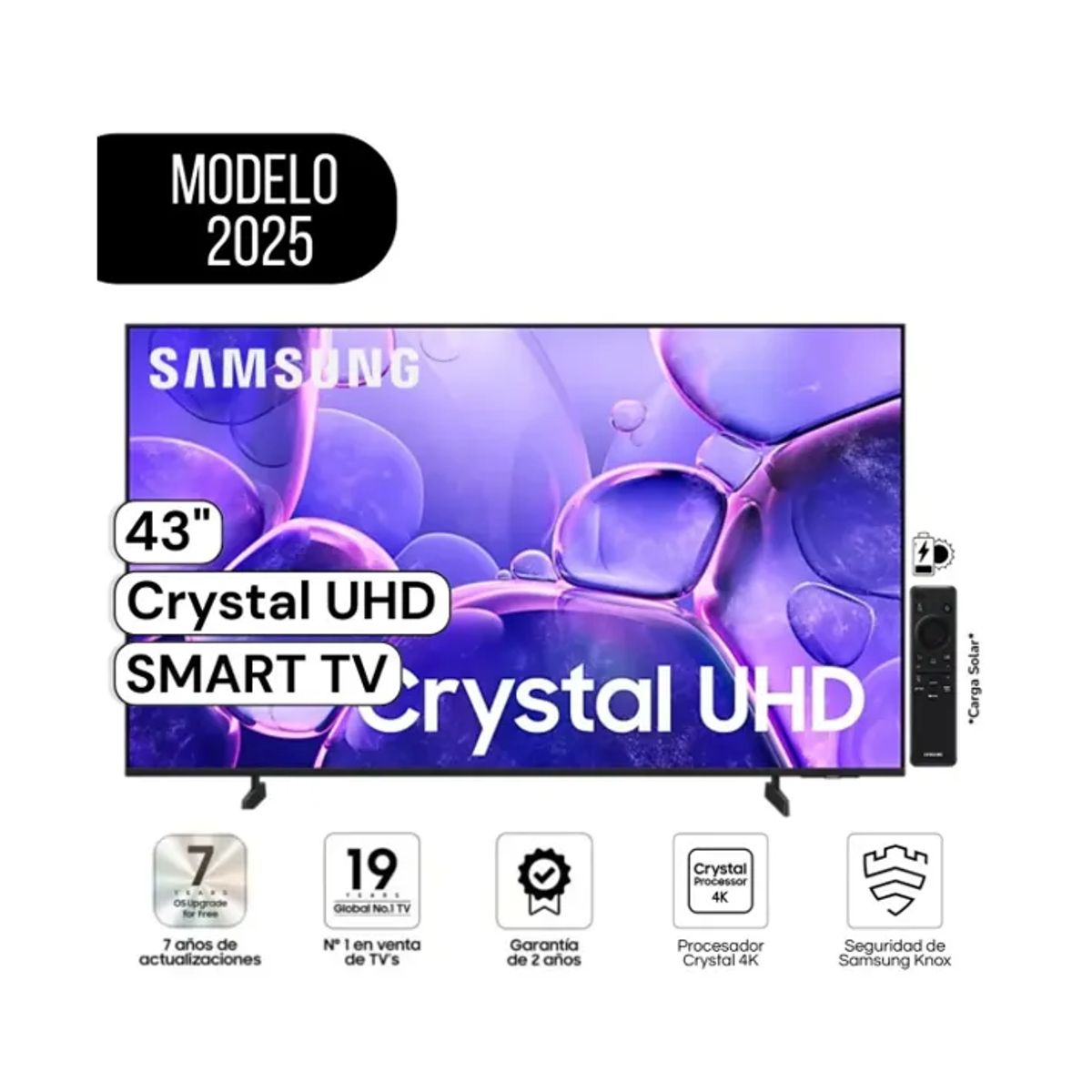 SAMSUNG - Televisor Samsung 43 Crystal UHD 4K Smart TV 43U8000F Modelo 2025