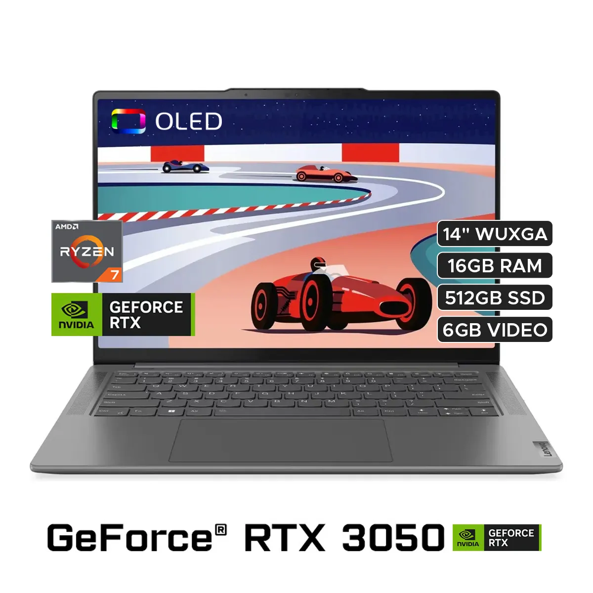 LENOVO - LENOVO SLIM PRO 7 14ARP8 AMD RYZEN 7 7735HS 16GB 512GB SSD 14"" WUXGA OLED 6GB RTX3050 WIN 11.