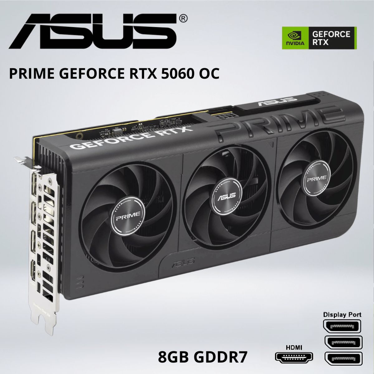ASUS - TARJETA GRÁFICA - ASUS PRIME GEFORCE RTX 5060 OC  8GB GDDR7