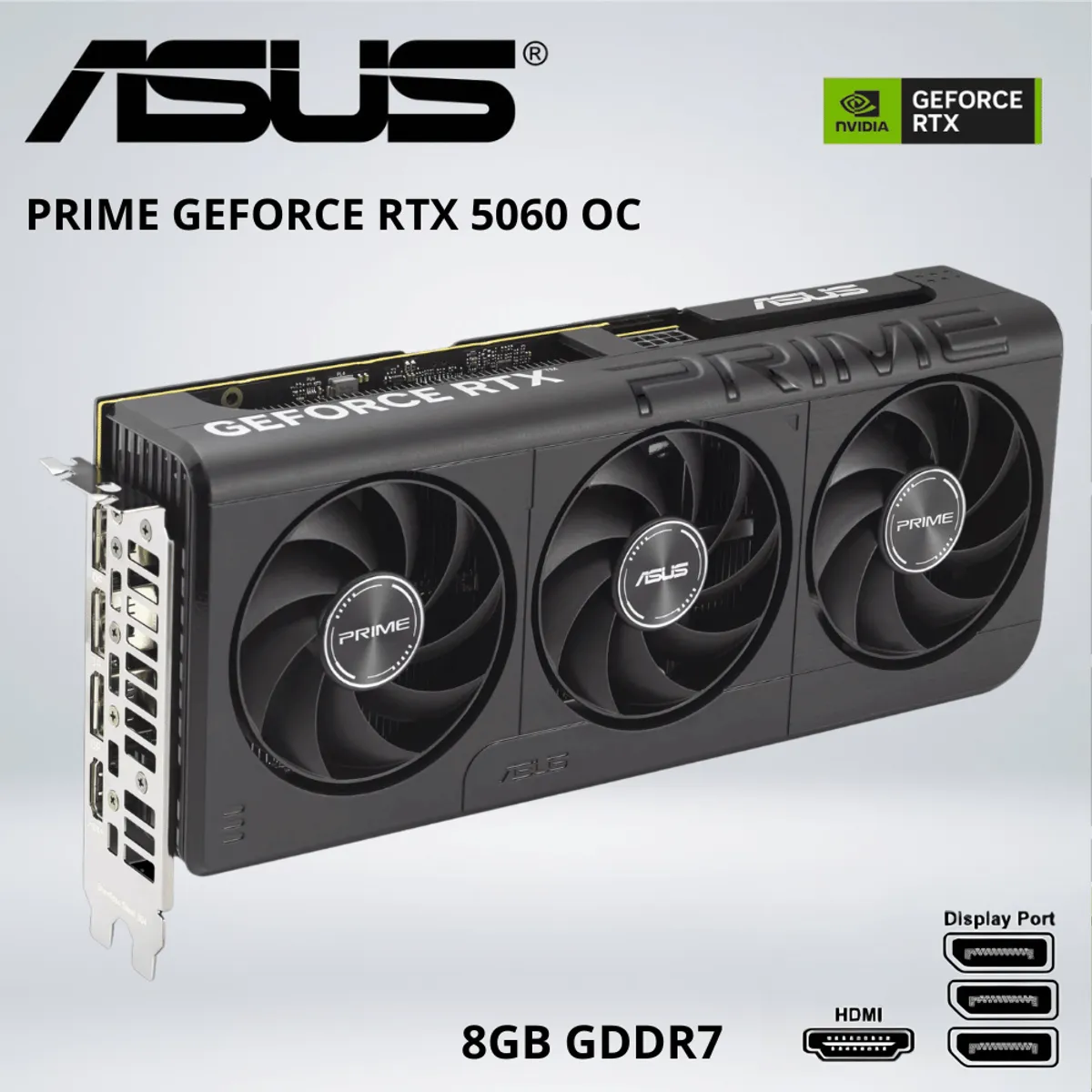ASUS - TARJETA GRÁFICA - ASUS PRIME GEFORCE RTX 5060 OC  8GB GDDR7