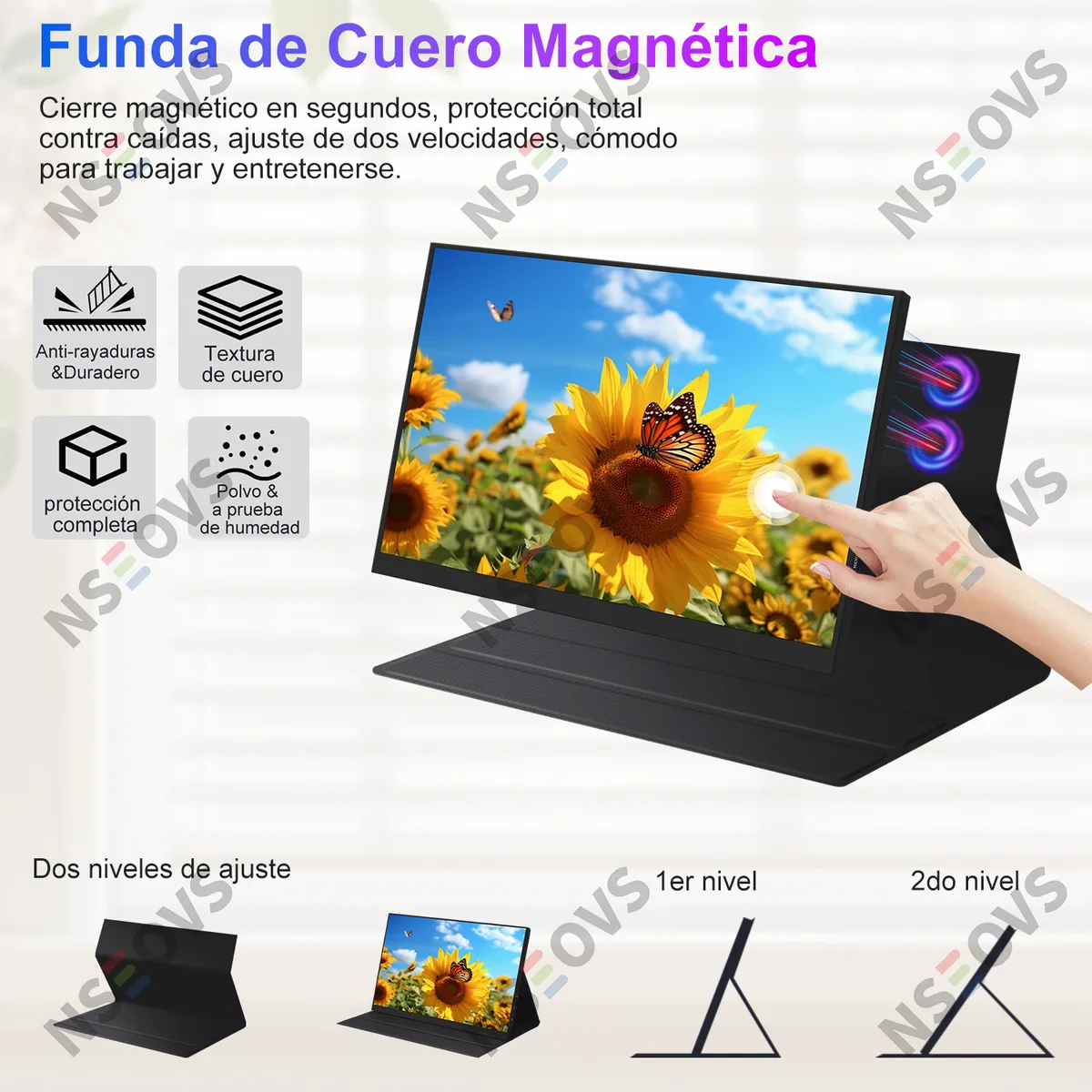 NSEOVS - Monitor Portátil Gamer NSEOVS 16 60Hz Táctil 1200p