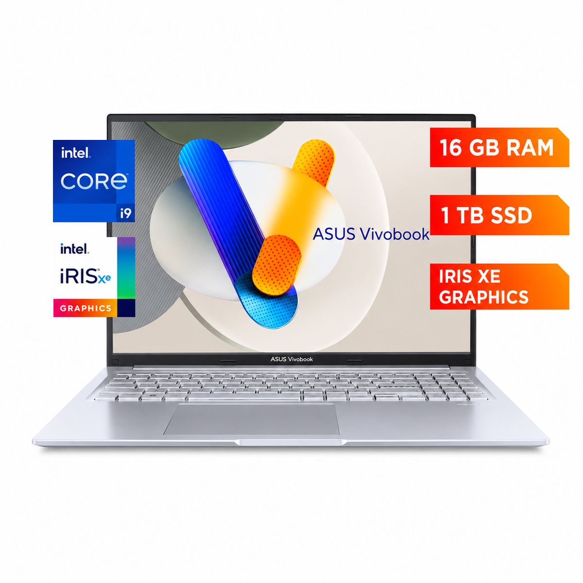 ASUS - Laptop ASUS Vivobook 16" WUXGA Intel Core i9-13900H 16GB RAM 1TB SSD Windows 11 Cool Silver.