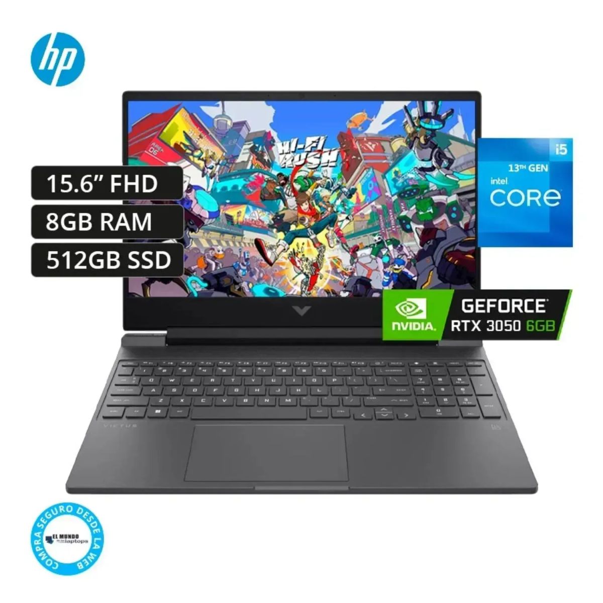 HP - HP  Victus 15‑FA2013 Core i5-13420H, 8GB RAM, 512GB SSD, RTX 3050 6GB, 15.6″ FHD, Windows 11
