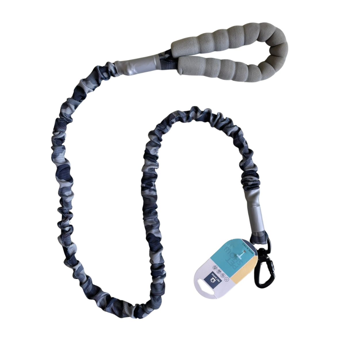 GENERICO - Correa Elástica Camuflada Plomo 1.2 mts para Perros