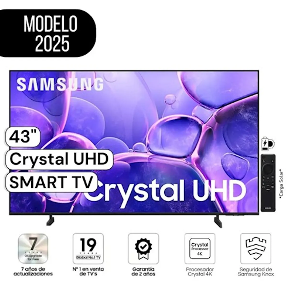 SAMSUNG - Televisor Samsung 43 Crystal UHD 4K Smart TV 43U8000F Modelo 2025