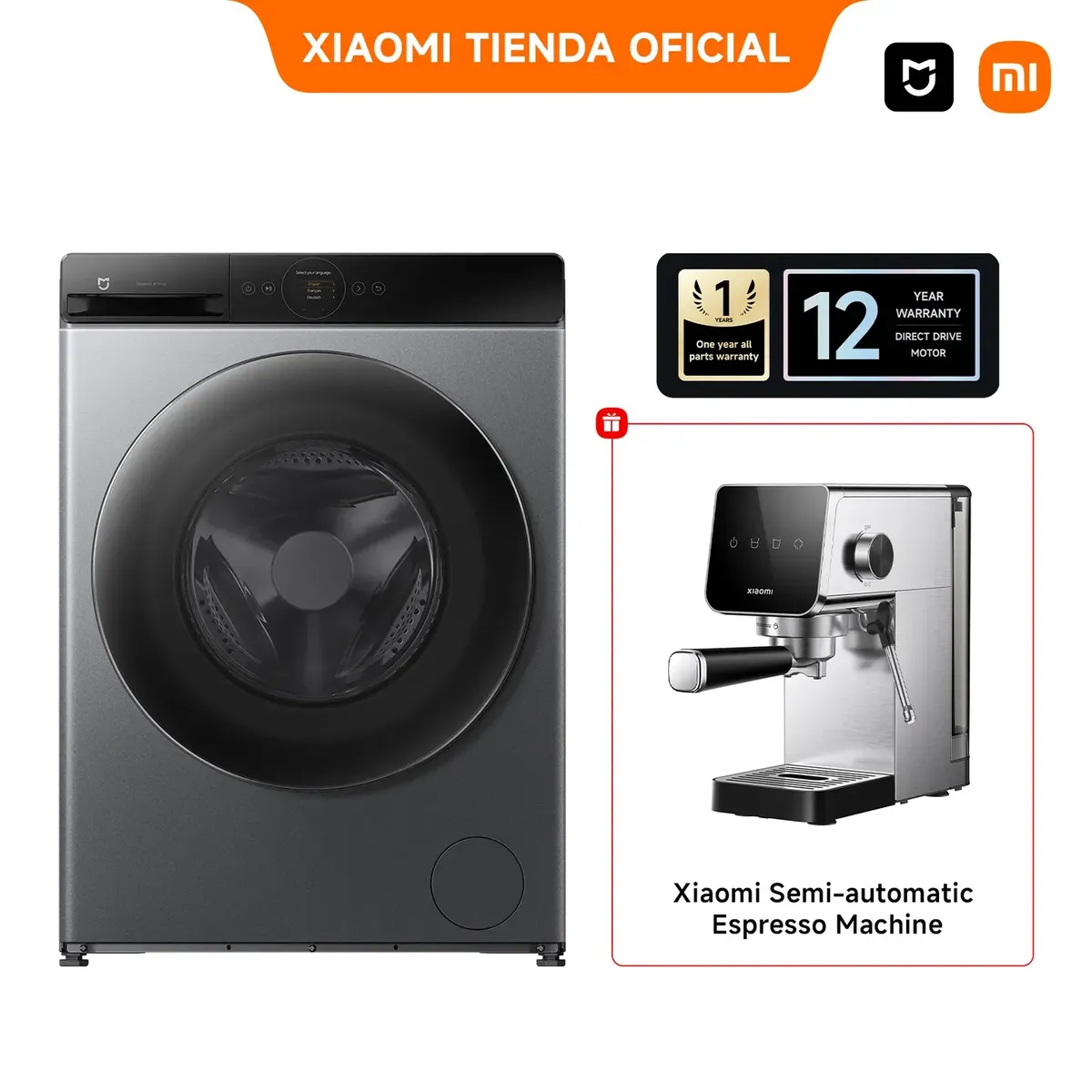XIAOMI - Lavaseca Xiaomi Mijia Front Load Washer Dryer Pro 10.5kg + Coffee Machine
