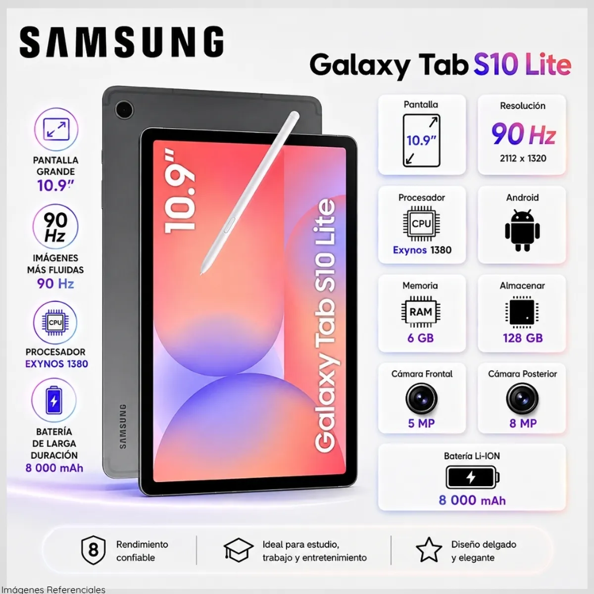 SAMSUNG - Tablet Samsung Galaxy Tab S10 Lite 10.9"  WUXGA+ TFT 6GB RAM 128GB + S Pen - Gray