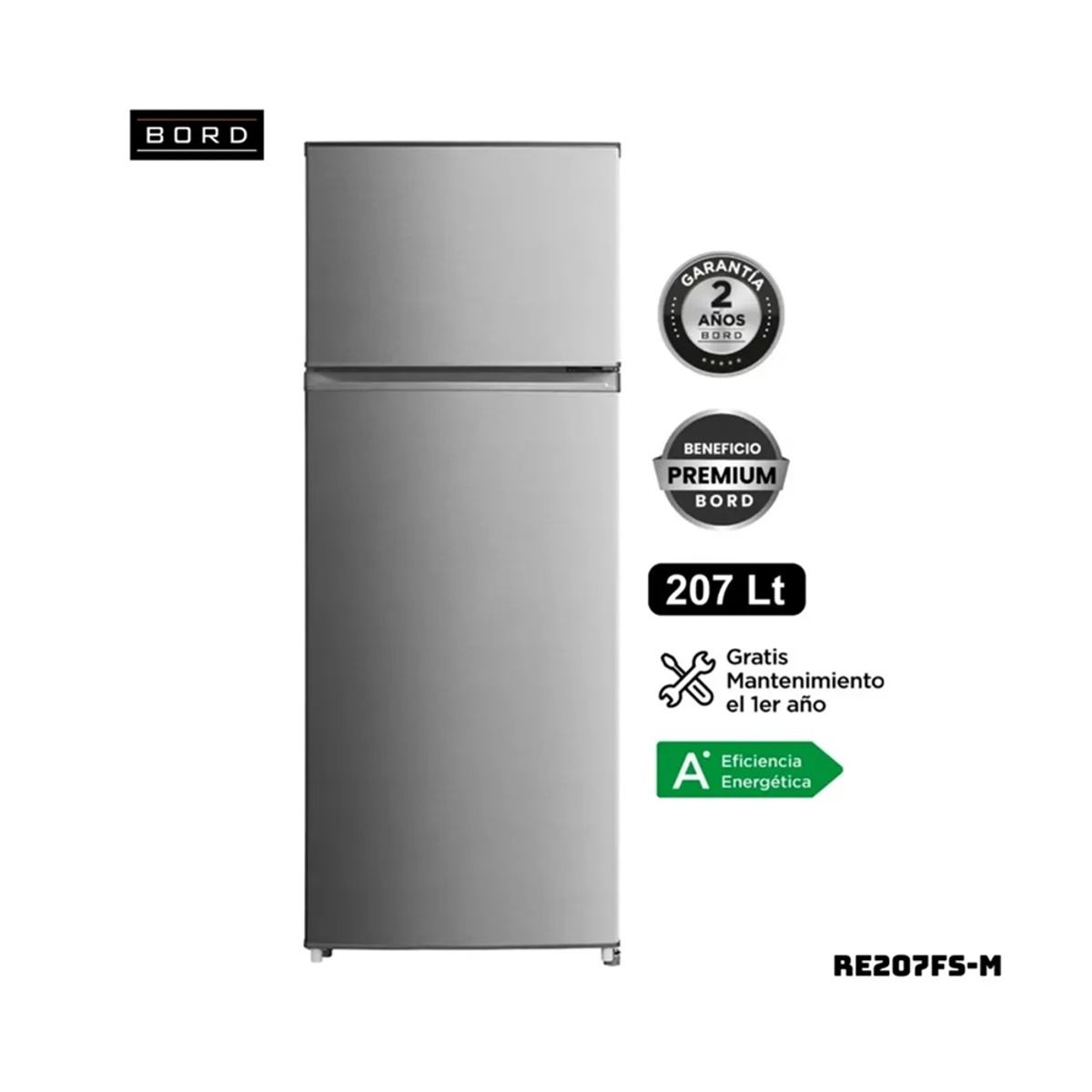 BORD - REFRIGERADORA BORD 207LT FROST RE207FS-M SILVER