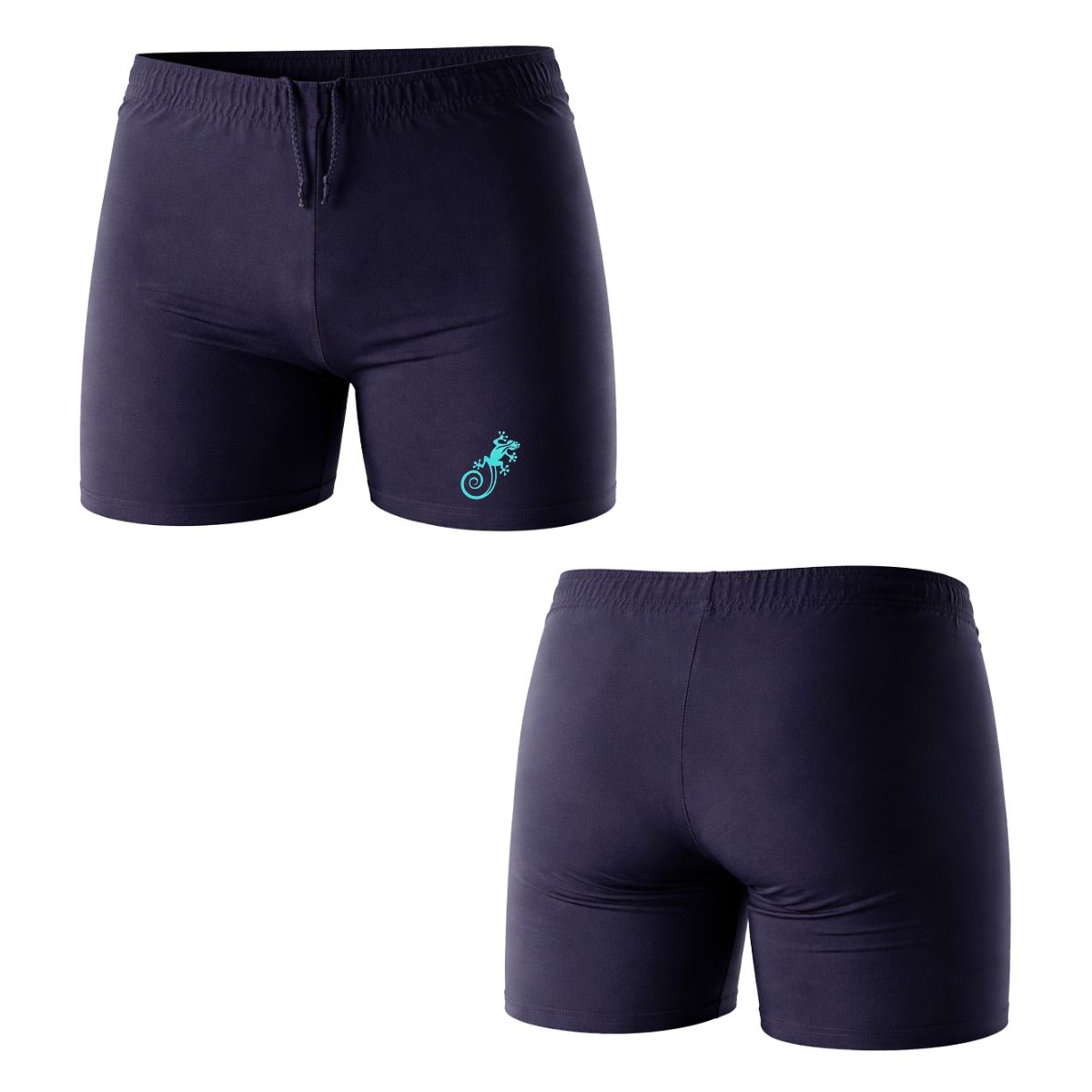 AQUA&MODA - SHORT DE NATACIÓN CORTO DE LICRA CON PROTECCIÓN UV AQUAMODA SNCLAQNLSLT NEGRO LSALAMANDRA TURQUESA